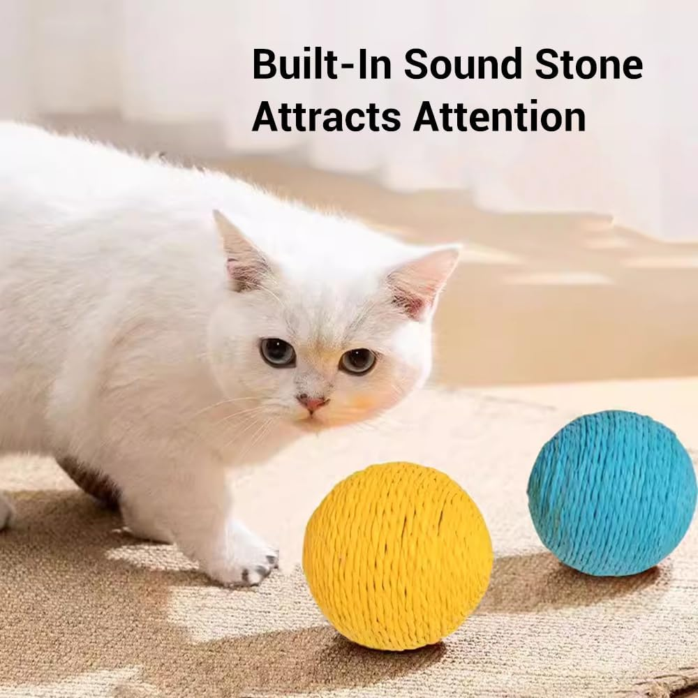 Extra Large 10CM Sisal Cat Ball Toy (Beige) image number 1