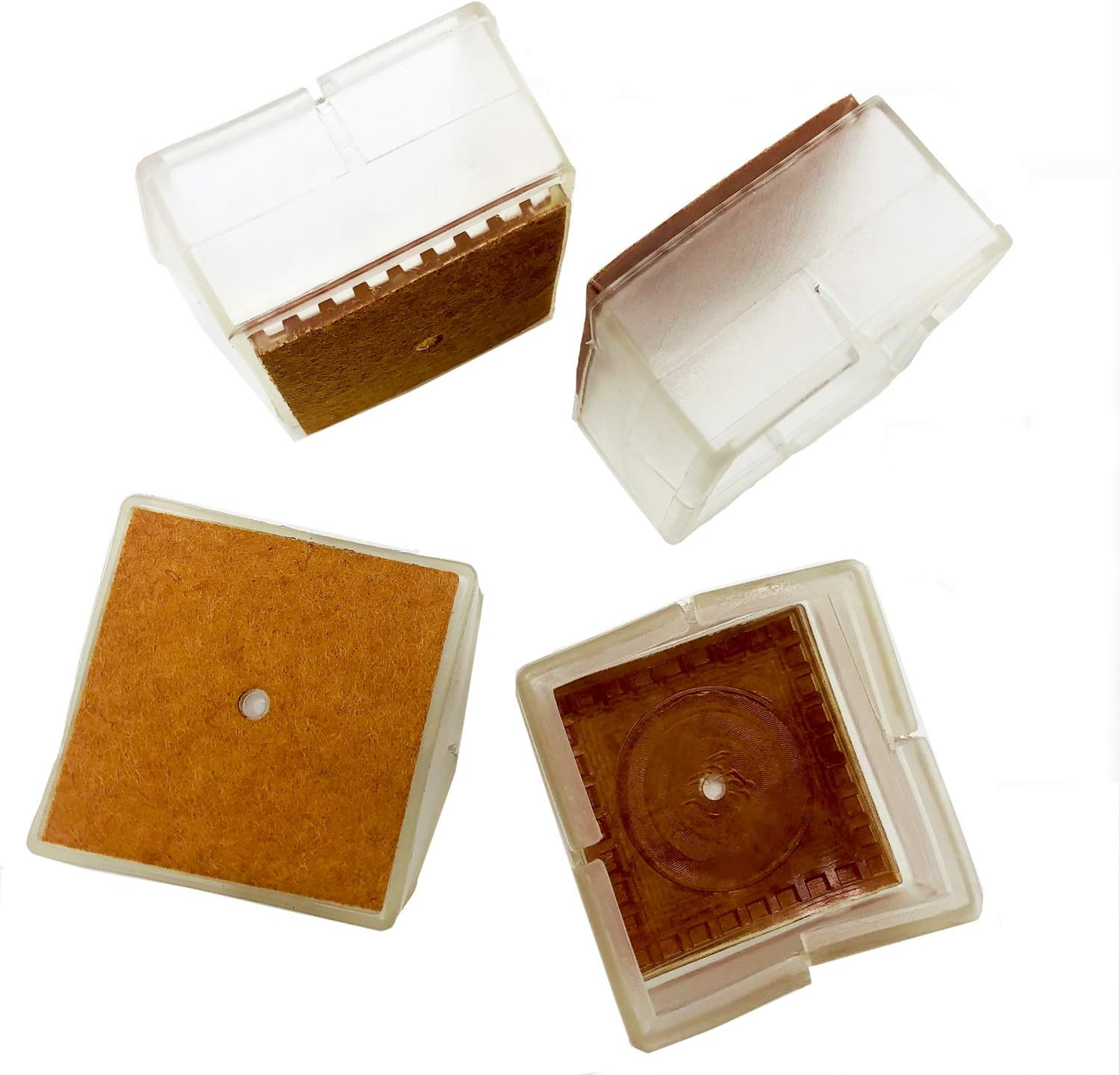 Maydahui 16PCS Square Chair Leg Floor Protectors Silicone Table Furniture Feet Covers Caps Felt Pads Prevents Scratches Fit 1-13/14 to 2-1/6 Inch（49-55Mm） image number 3