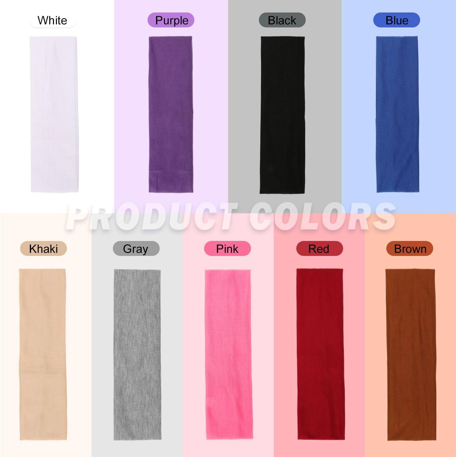 9Pcs Headbands for Women & Men, Non Slip Sweat Band Fashion Elastic Head Bands for Women'S Hair, Soft Hair Bands Cotton Cloth Stretchy Headband for Daily Workout Yoga Running Sports - 9Colors-1 image number 3