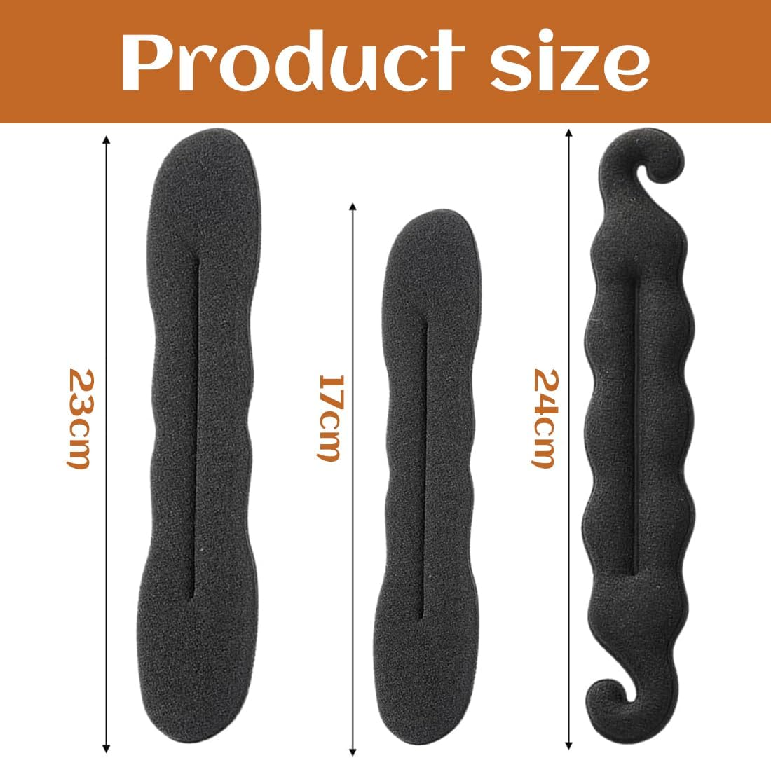 Pack of 3 Magic Hair Bun Maker, Bun Maker, Bun Maker, Magic Hair, Hair Twist Curler Donut Tools image number 5