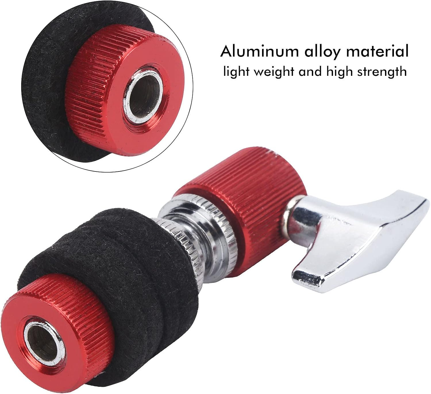 Hi-Hat Clutch, Aluminum Alloy Hi Hat Clutch Drum Clutch Standard Jazz Drum Percussion Instrument Parts & Accessories for General Purpose Professional (Red) image number 4