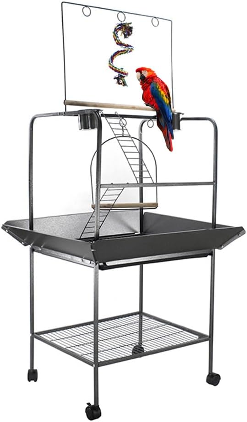 Metal Steel Bird Playground Parrot Playstand Bird Perches Stand, Bird Play Gym Playpen for Parakeet Cockatiel Bird Toys, Bird Cage Accessories image number 1