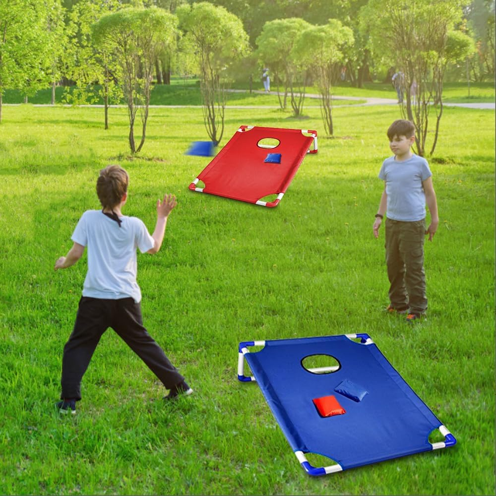 Portable Lightweight Outdoor Bean Bag Toss for Backyard, Camping -1 Corn Hole Board with 6 Bean Bags (Durable & Waterproof) image number 2