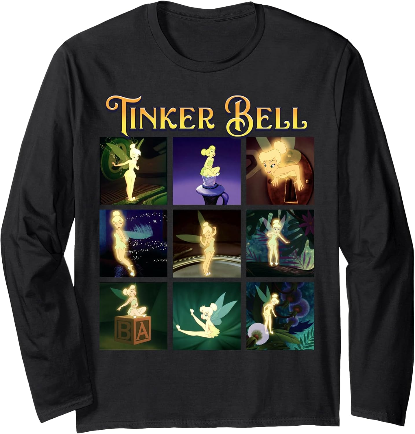 Disney Peter Pan Tinker Bell Scene Box up Long Sleeve T-Shirt