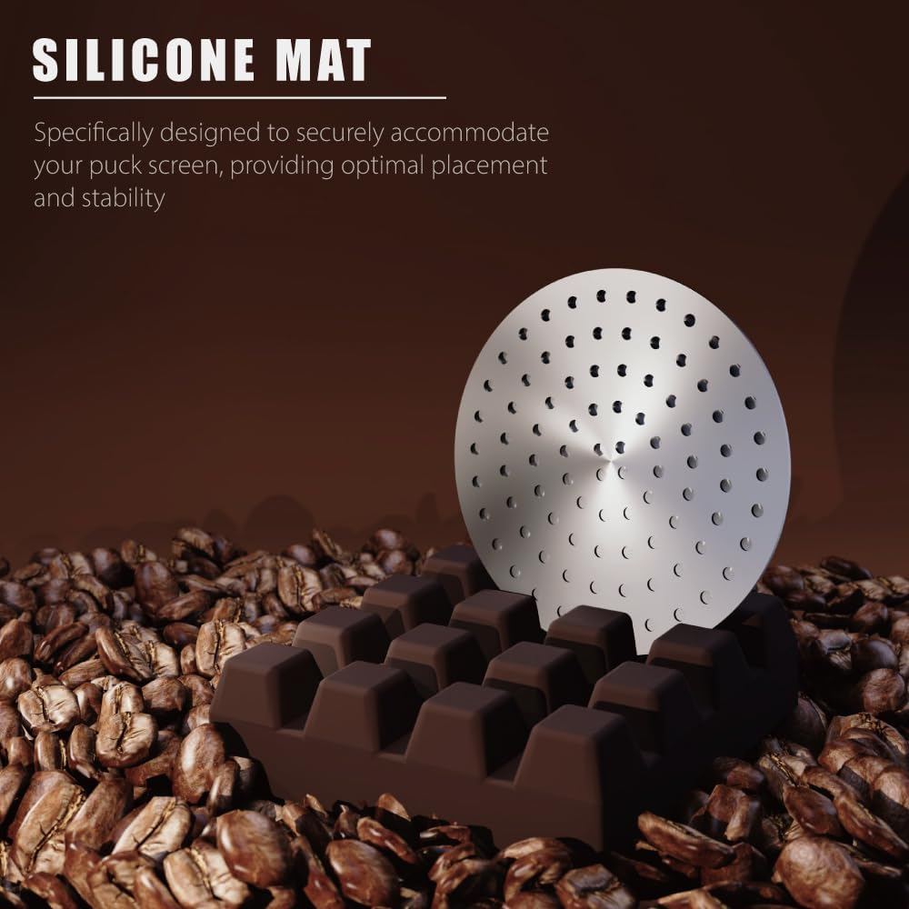 KYONANO 51Mm Puck Screen with Stand - Espresso Accessories - Reusable Metal Coffee Filters with Silicone Holder - Compatible with 51Mm De'Longhi, Smeg Espresso Coffee Machines image number 3