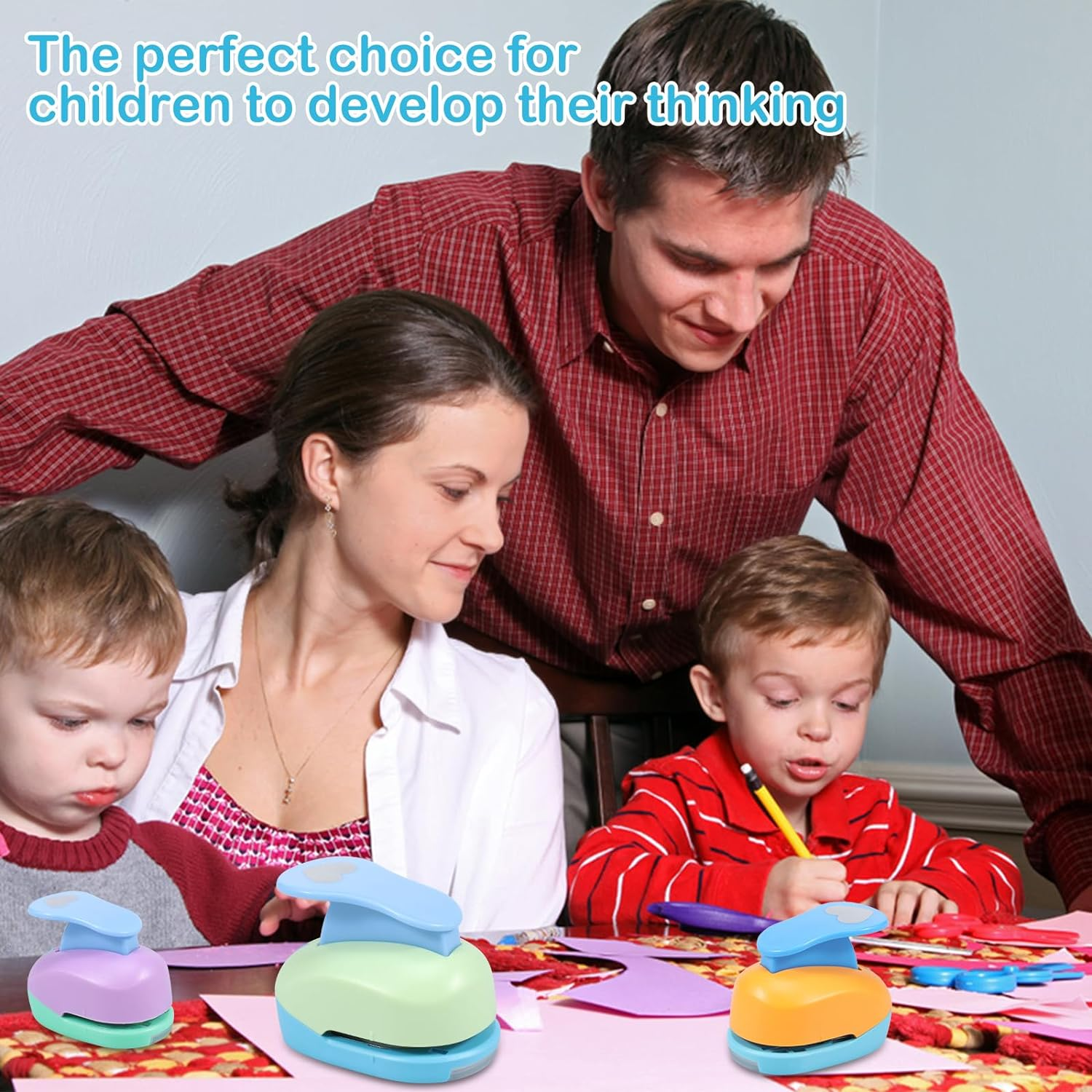 3Pcs Paper Shape Puncher 6Mm 25Mm 38Mm Heart Pattern Craft Shaper for Scrapbook Paper Cutting - Easy to Use Heart Hole Punch for DIY Crafts, Scrapbooking, Card Making image number 2