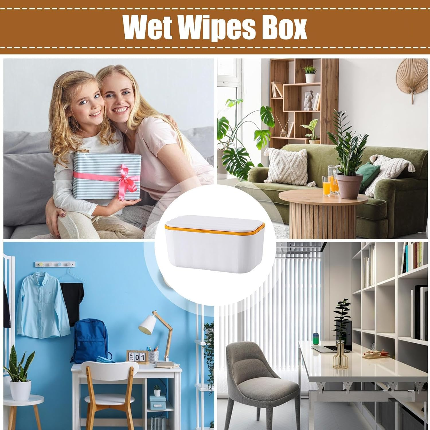 Baby Wipe Container - Tissue Refillable Case for Desk | Reusable Dustproof Wipes Tissue Dispenser for Toilet Makeup Bathroom Travel Car Kitchen Nursery Table Organization