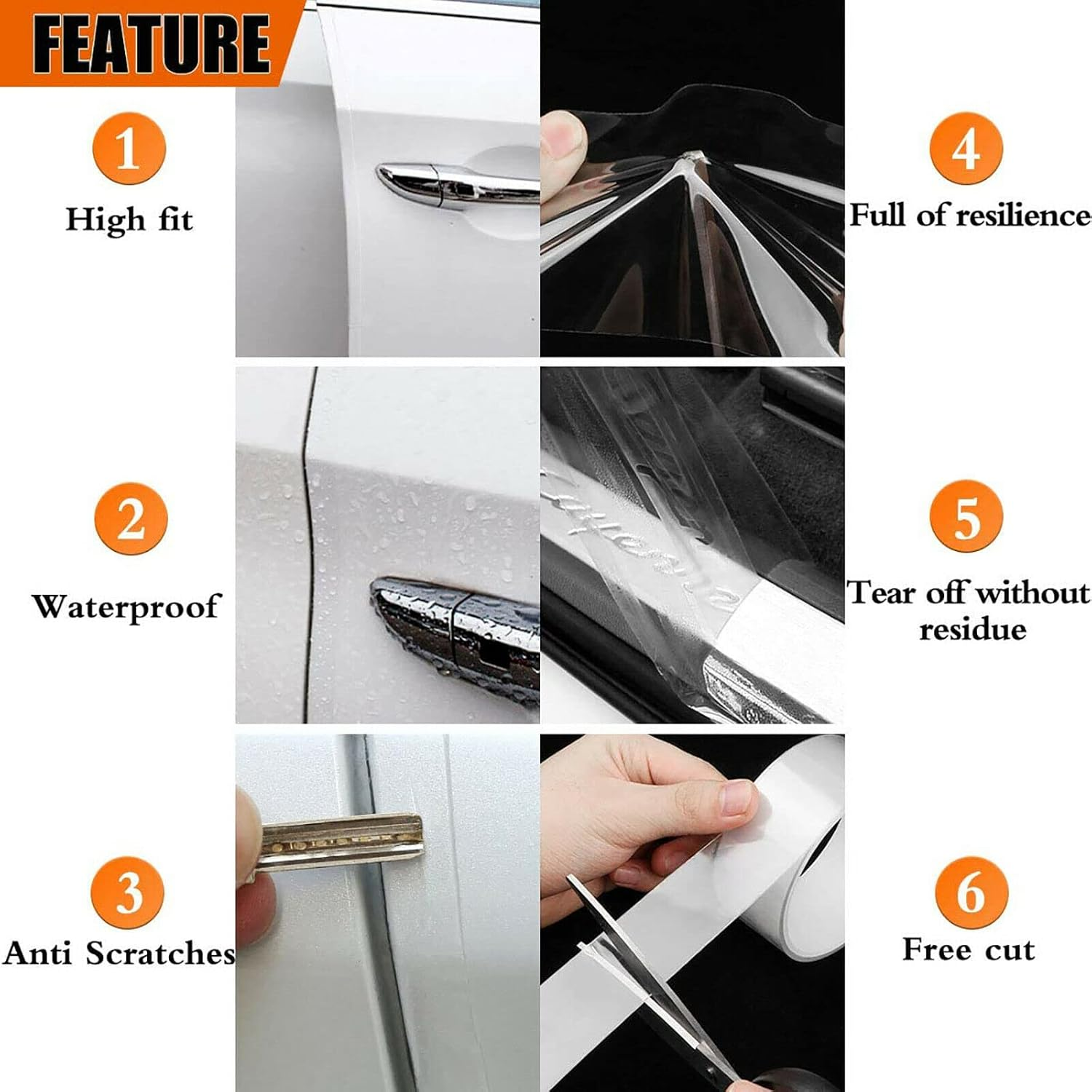 Car Door Sill Protector Edge Sticker Carbon Fiber Rubber DIY Bumper Guard Strip image number 2
