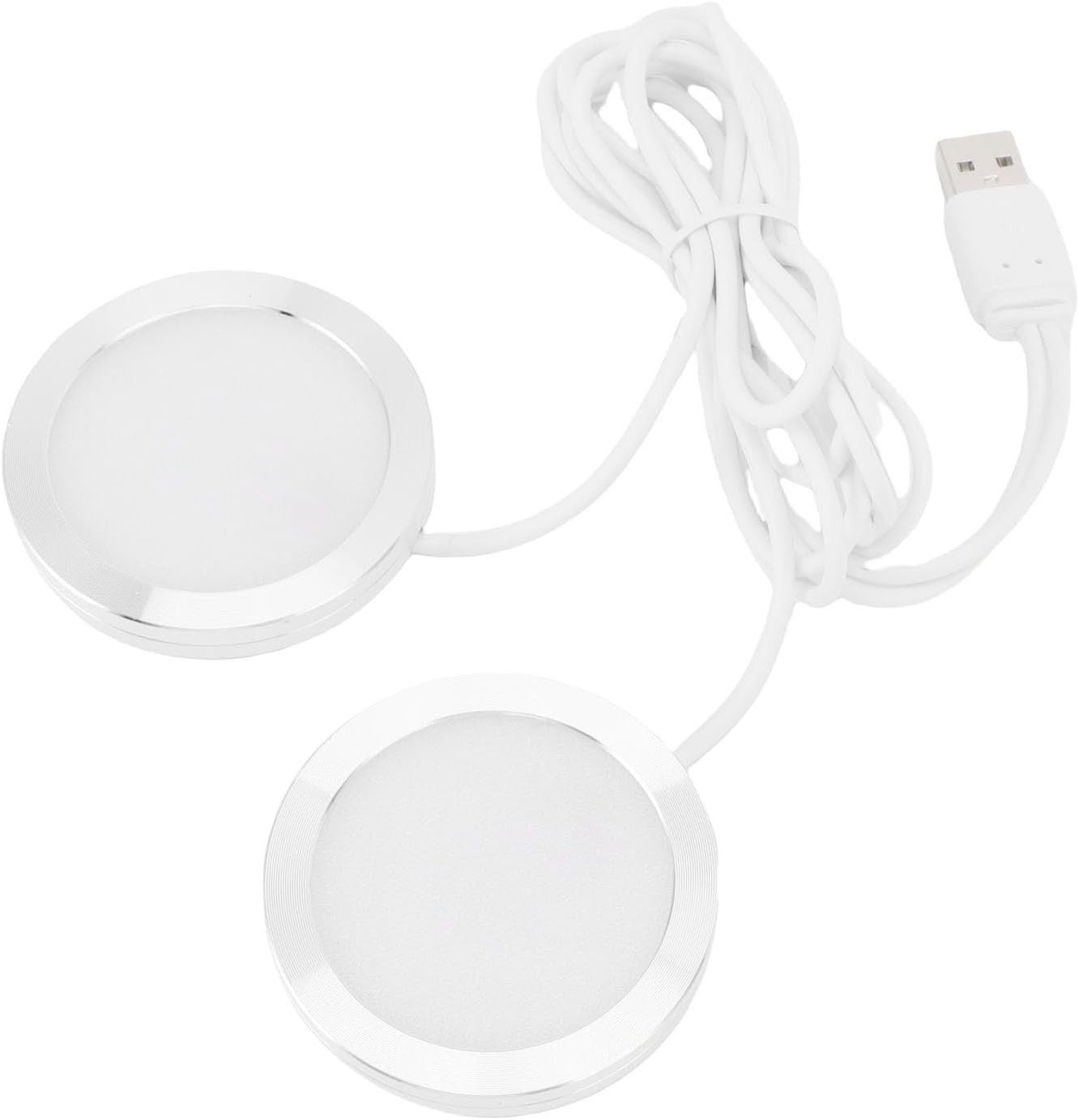 ASHATA 5V USB Dual Head LED Spotlight, Mini Ultra Slim under Counter Light Jewelry Display Lighting Model Display Lamp with 3.9Ft Cable, for Ceiling, Bedroom, Kitchen, Cabinet image number 3