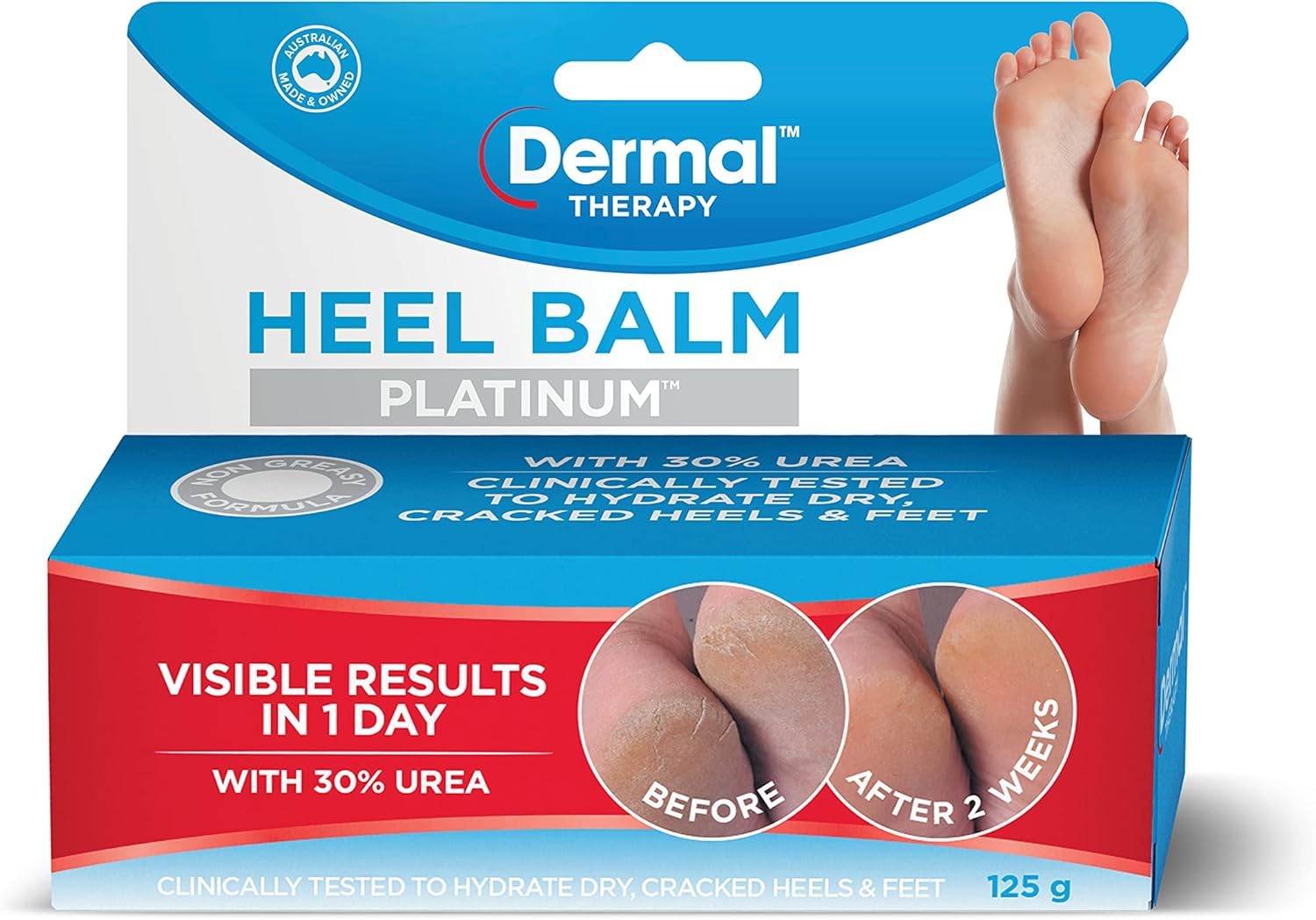 Dermal Therapy Heel Balm Platinum | Designed to Treat Extreme Dryness and Restore Skin Properties of the Heels and Feet | 125G image number 1