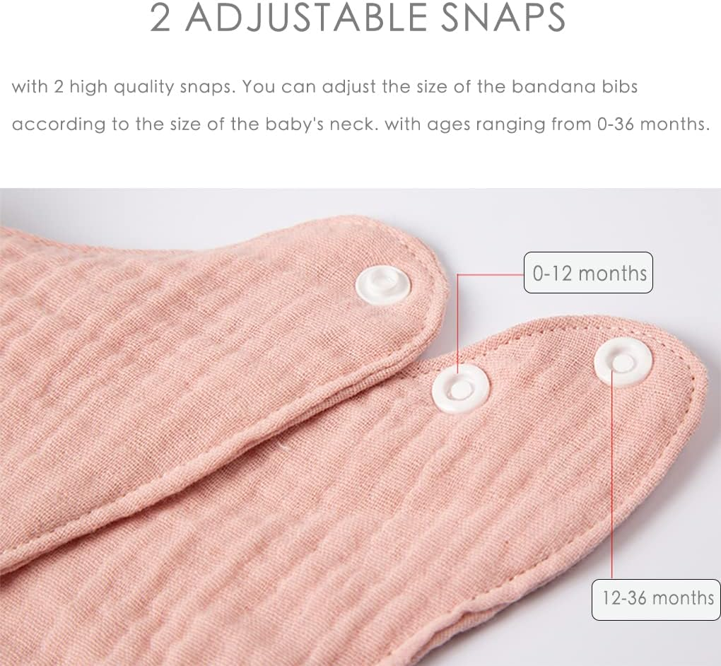 MOMSMENU Baby Bib Infant Bandana Drool Bibs Cotton Super Soft and Absorbent Girls Boys 5 Pack