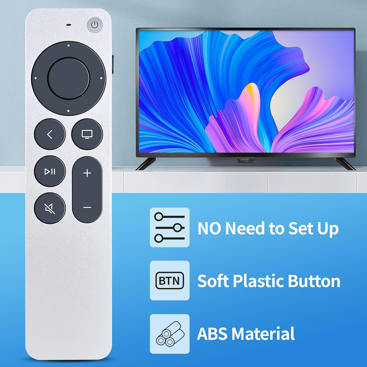 PZL New Universal Replace Remote Control for Apple TV 4K/Box Gen 1 2 3 4/HD A2540 A2584 A1469 A1378 A1218 A2843 A2737 A2169 A1842 A1625 A1427 MA711/MC572/MD199/MGY52/MLNC2(NO Siri and Voice)