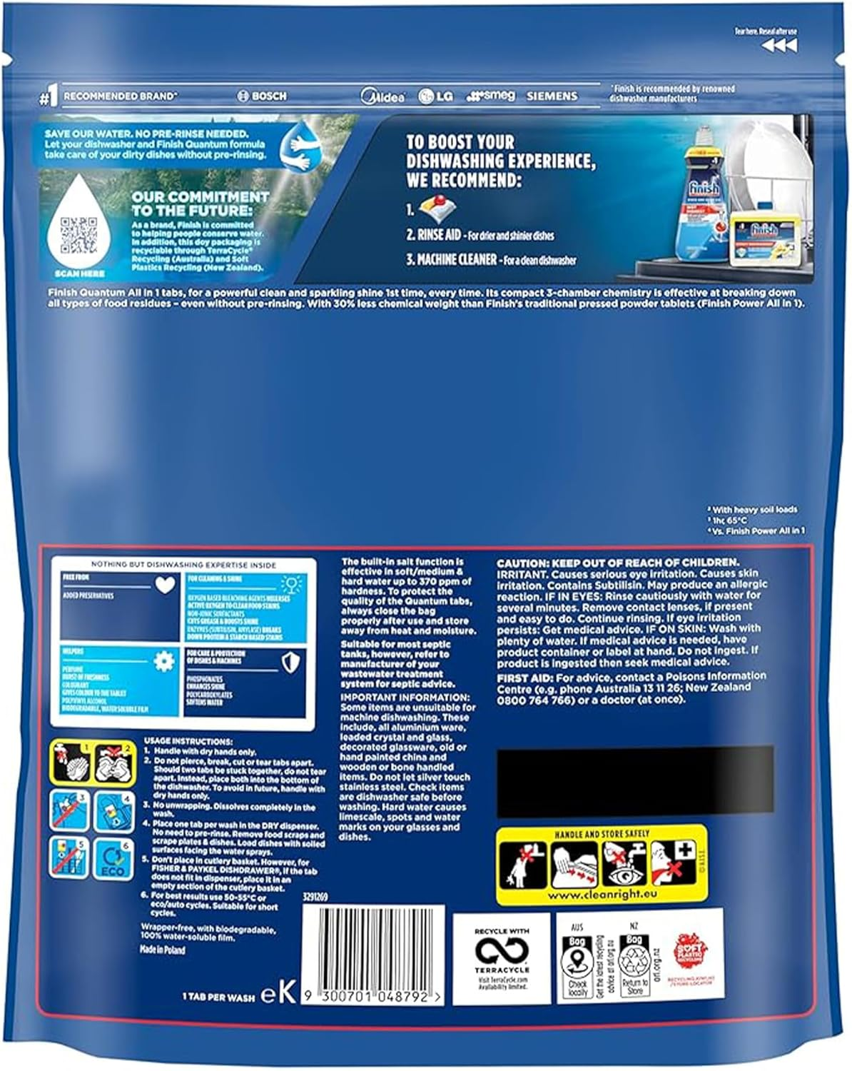 Finish Quantum Essential Fresh Powerball Dishwasher Tablets, 90 Pack, 1.07Kg image number 1