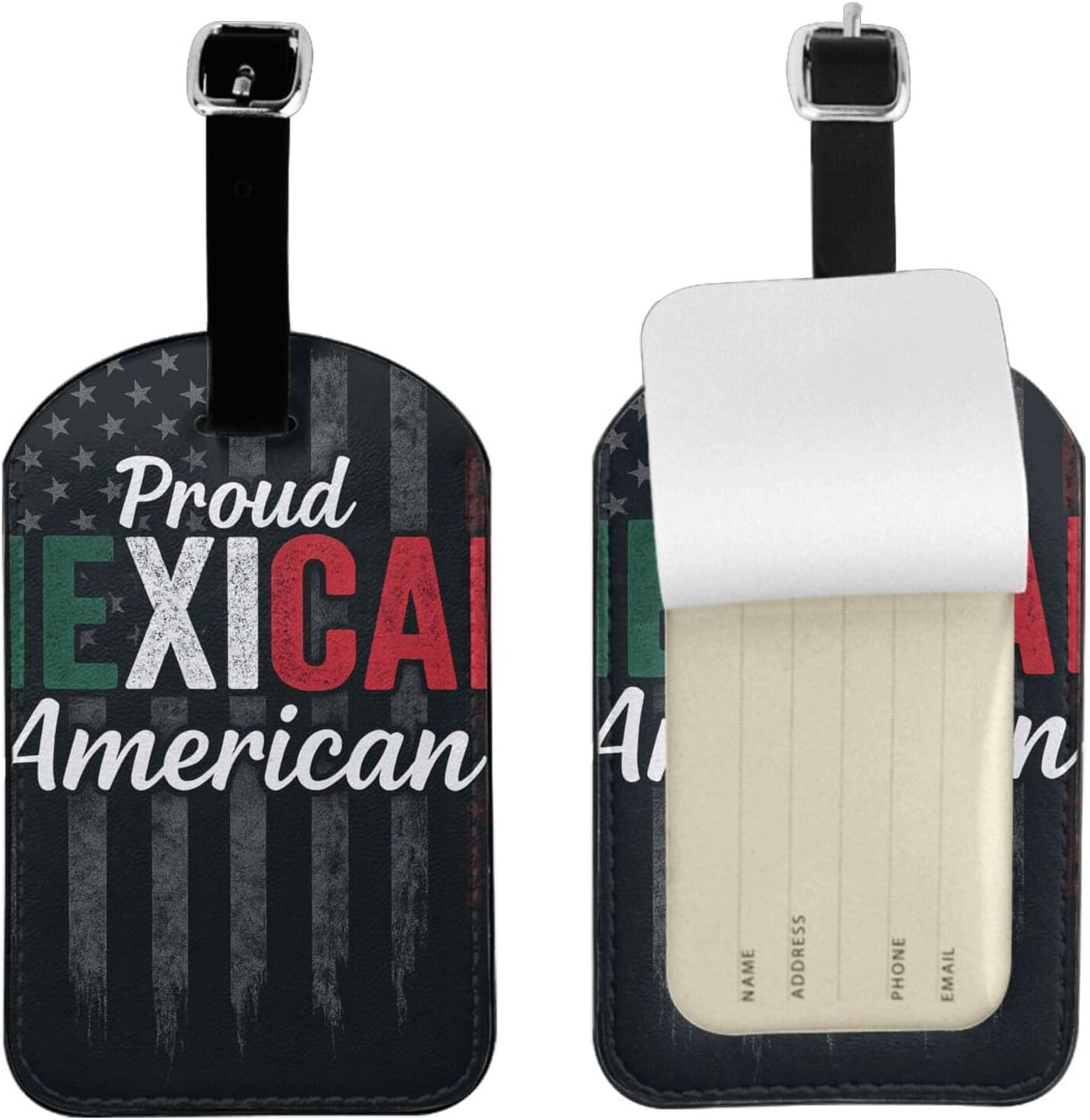 Proud Mexican Print Elegant Tag Stylish Tag Luggage Tag 4.3 X 2.76 Inch for Suitcases Travel Bags image number 1