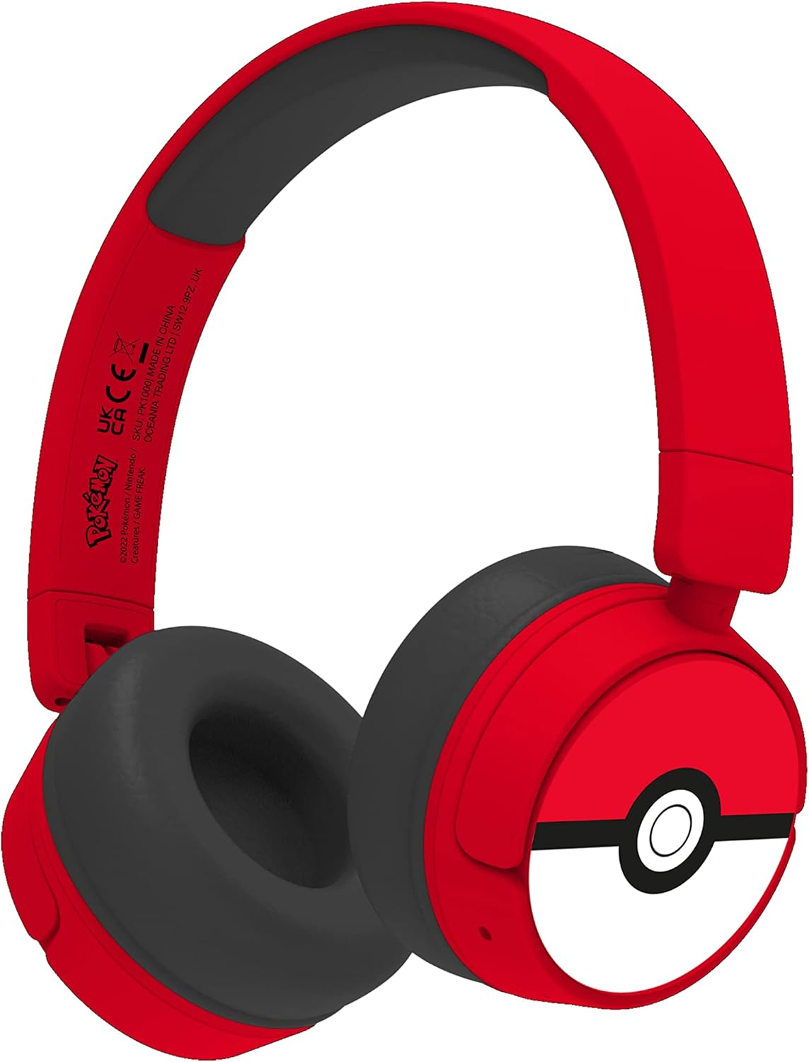 OTL Technologies PK1000 Pokemon Poke Ball Kids Wireless Headphones - Red image number 4