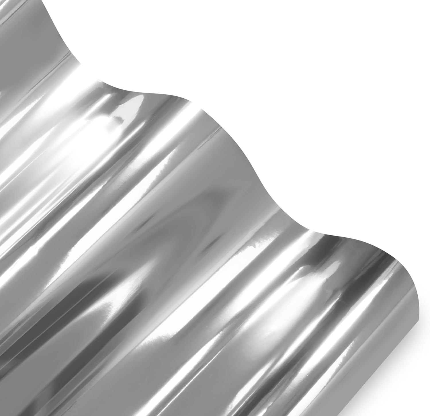 Vvivid Gloss Chrome Silver Vinyl Wrap Adhesive Film Roll Air Release DIY Decal Sheet (12 Inch X 60 Inch) image number 4