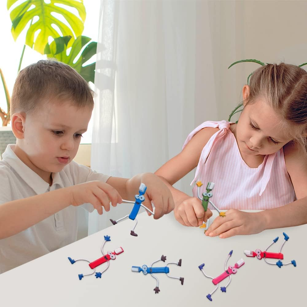 Artcreativity Bendable Toothbrush Figures, Set of 12, Bendable Toys for Kids, Party Favors for Boys & Girls, Stress Relief Fidget Toys for Kids and Adults, Dentist Office Giveaways, and Pinata Fillers image number 3