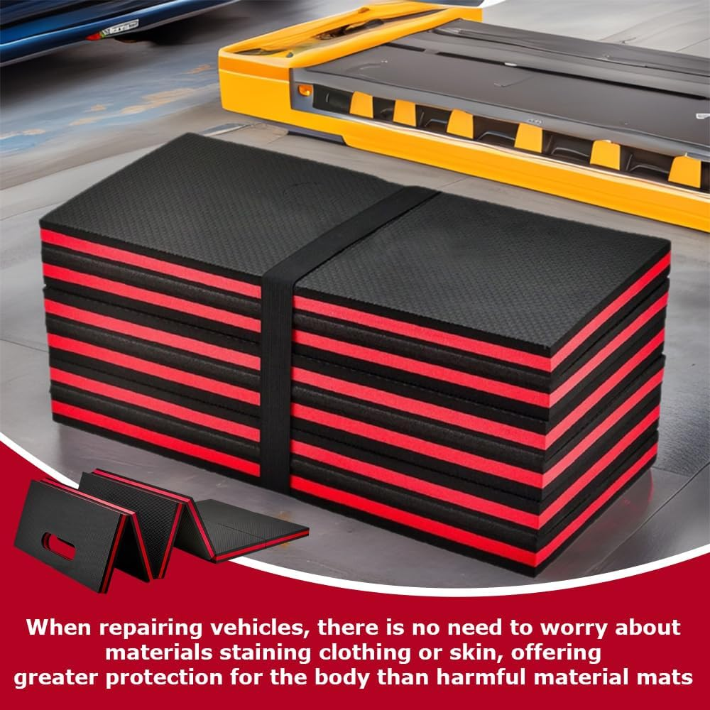 Car Repair Mat,Car Repair Creepers,Mechanic Repair Mat,For Car Repair,Easy to Storage and Use,For Working on the Ground Working,Foldable (Black and Red)
