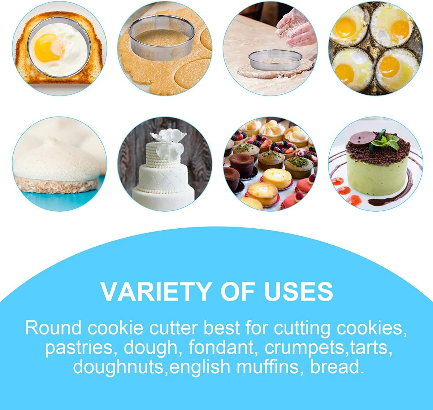 14Pcs round Cookie Biscuit Cutter Set round Cookie Cutters of Different Sizes for Donuts and Scones, Stainless Steel Metal Ring Baking Molds, Stainless Steel Cookie Cutters and Dough Cutters. (Iron Box) image number 6