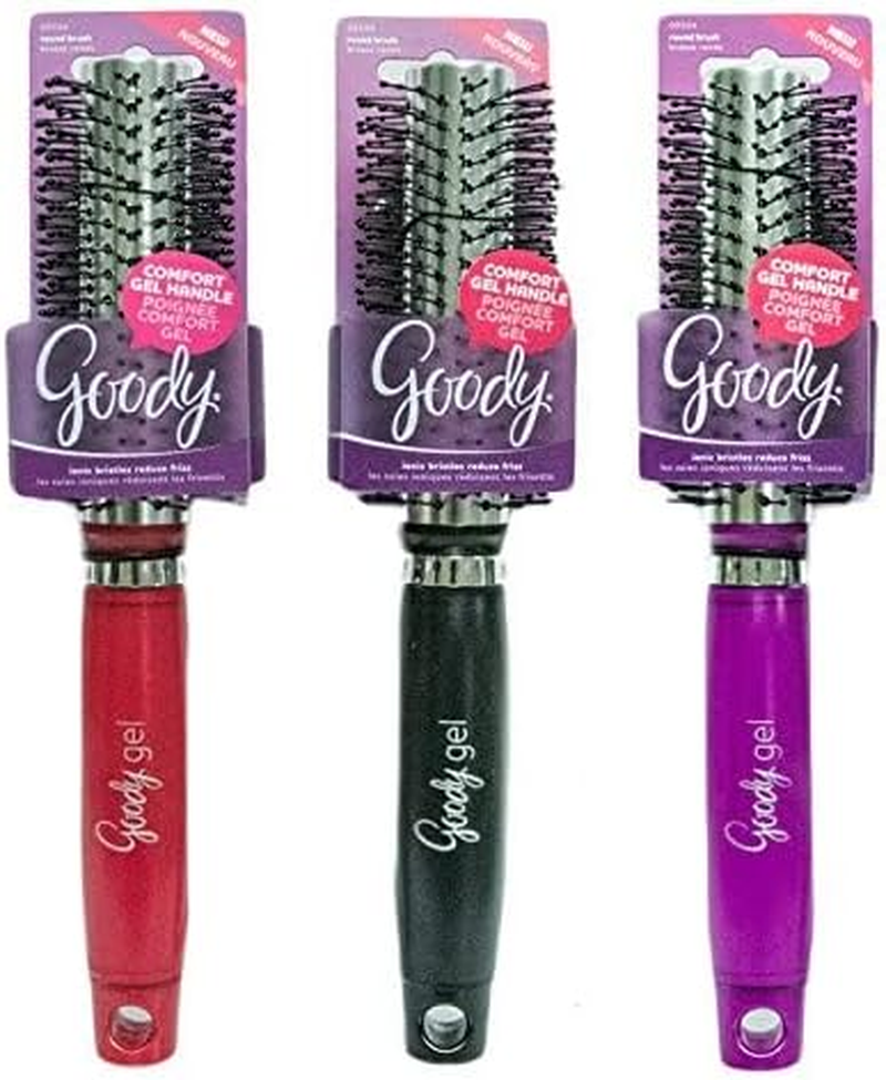 GOODY Gelous Grip round Brush, Black, Purple or Red, 1CT (Color Will Vary) image number 2