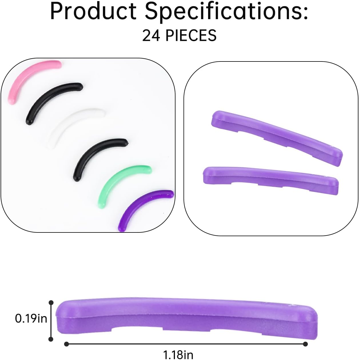 Eyelash Curler Refills Compatible with Tweezerman,Eyelash Curler Refills for Tweezerman,Silicone Lash Curler Refill Pads 24PCS (Colorful) - Colorful image number 6