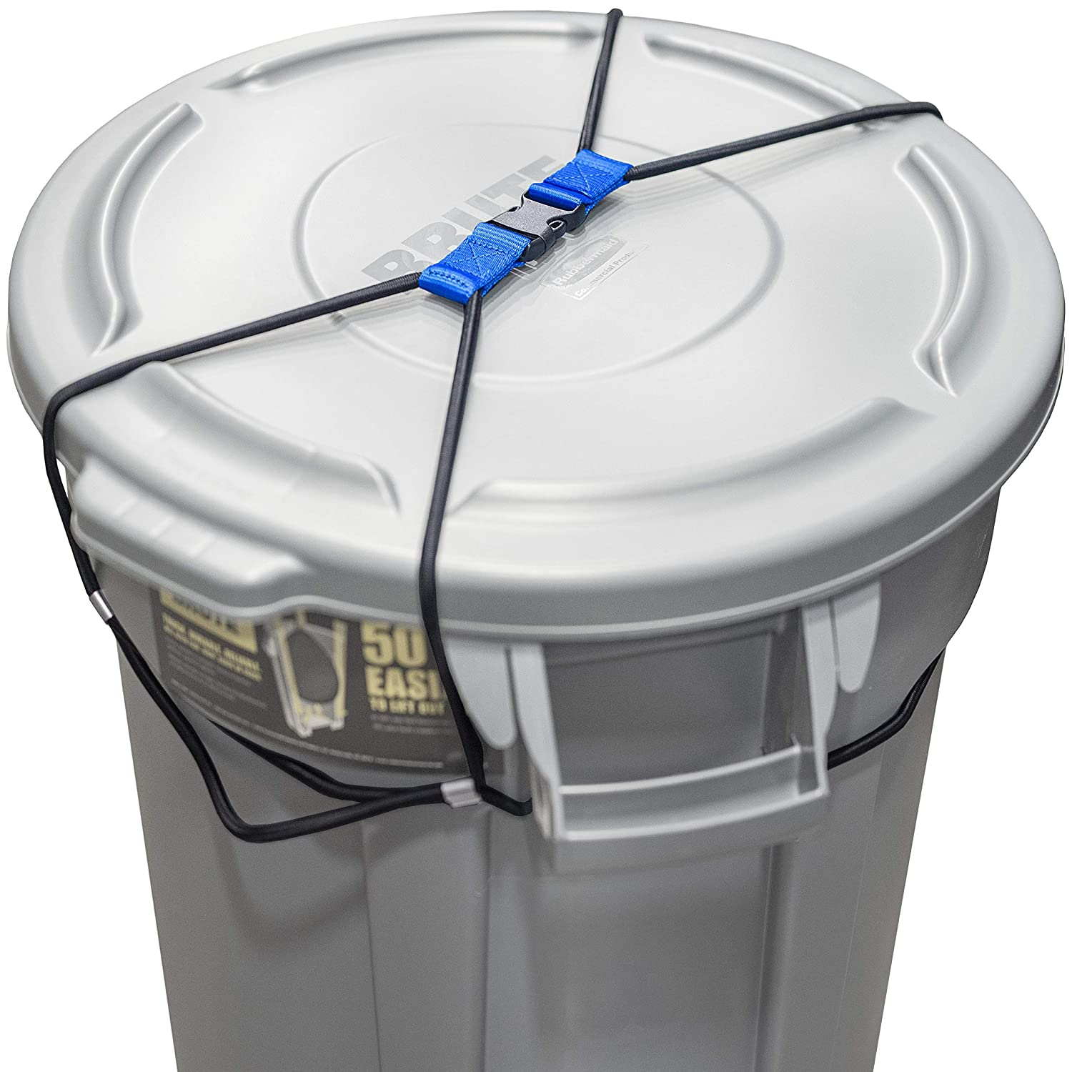 Encased Extra Large Trash Can Lock for Animals/Raccoons, Bungee Cord Heavy Duty Extra Large Outdoor Garbage Lid Lock (Fits 50-96 Gallon Trash Can) image number 5