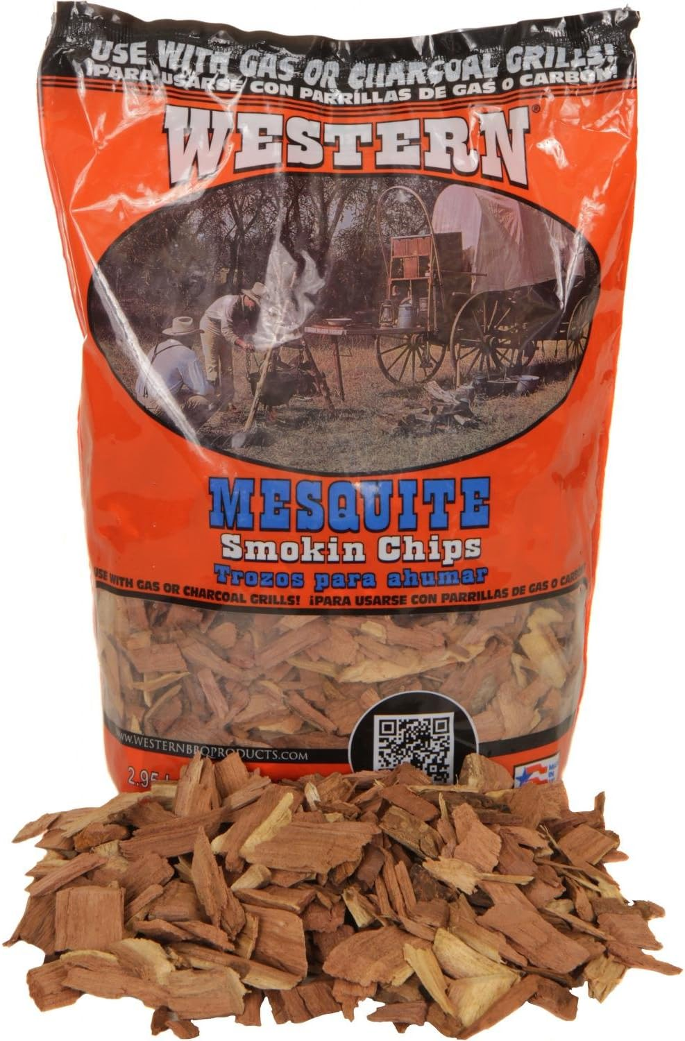 Western Mesquite BBQ Smoking Wood Chips, 180 Cubic Inches image number 3