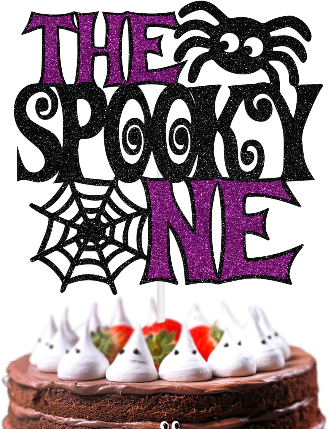 The Spooky One Cake Topper,Ghost Boo Bat Cake Decor, Halloween 1St Birthday/Baby Shower Party Decoration Supplies for Boys Girls image number 4