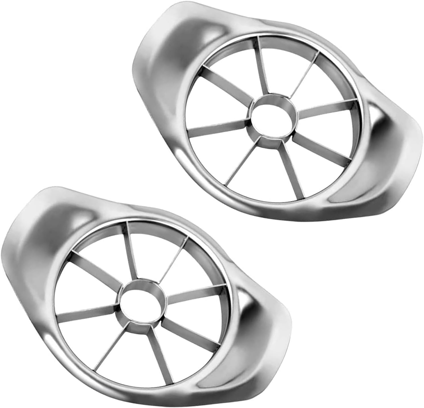 Stainless Steel Apple Slicer and Corer - 8 Blades Heavy Duty Extra Large Apple Cutter- Perfect for Apples, Pears, Pitaya - Easy Grip, Dishwasher Safe, Rust-Resistant, Durable Fruit Slicer (2PCS)
