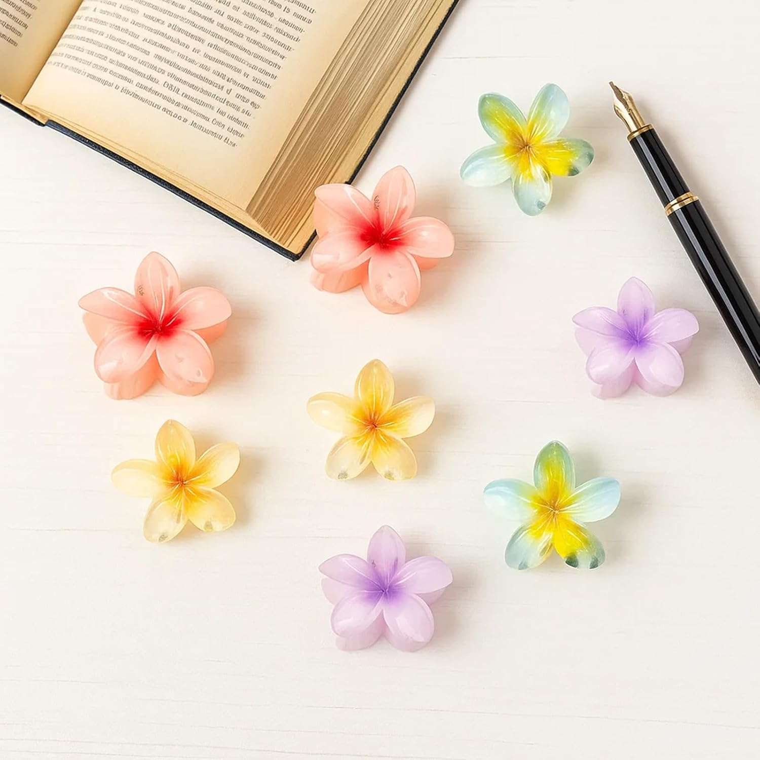 Pack of 12 Flower Hair Clips Small Hair Clip Flower for Women Girls Flower Hair Clip Flower Clips Hair Flowers Clip Hair Clips Women Thick Hair Styling Accessories (4 Cm) image number 5