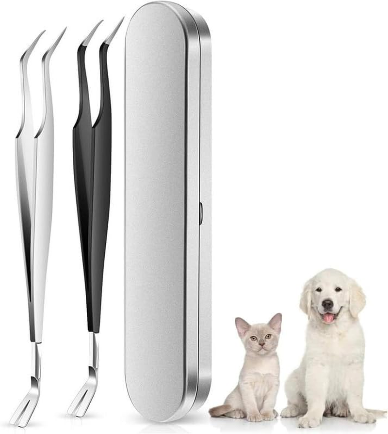 Mumoo Bear 2-In-1 Professional Tick Tweezers and Tick Hooks, 2 Pack Made of High-Quality Stainless Steel, Easy Tick Removal for People, Dogs, Cats (With Storage Box) image number 2