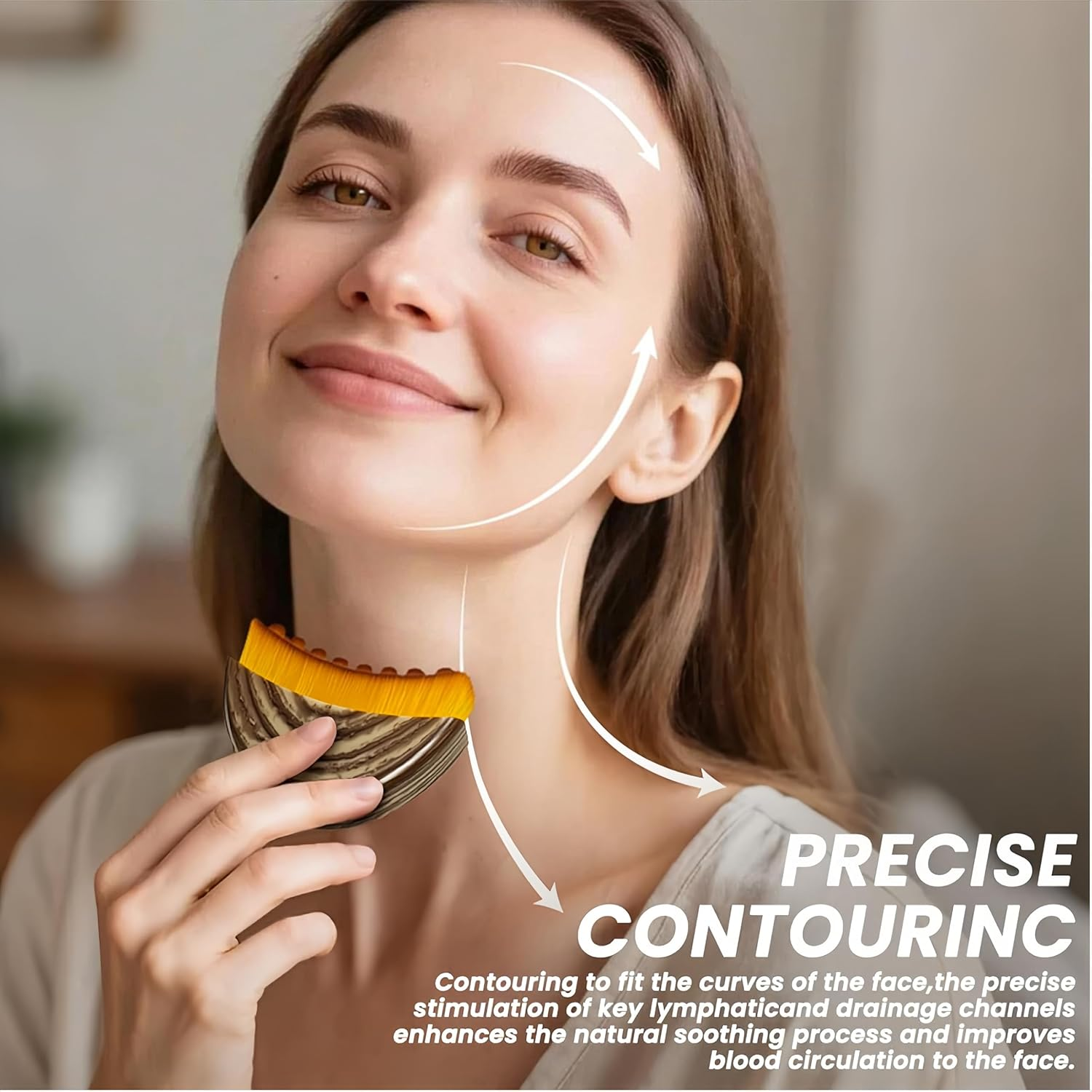 Lymphatic Contour Face Brush Face Sculpting Tool Dry Brush Massager Lymphatic Drainage Suction Cup image number 3