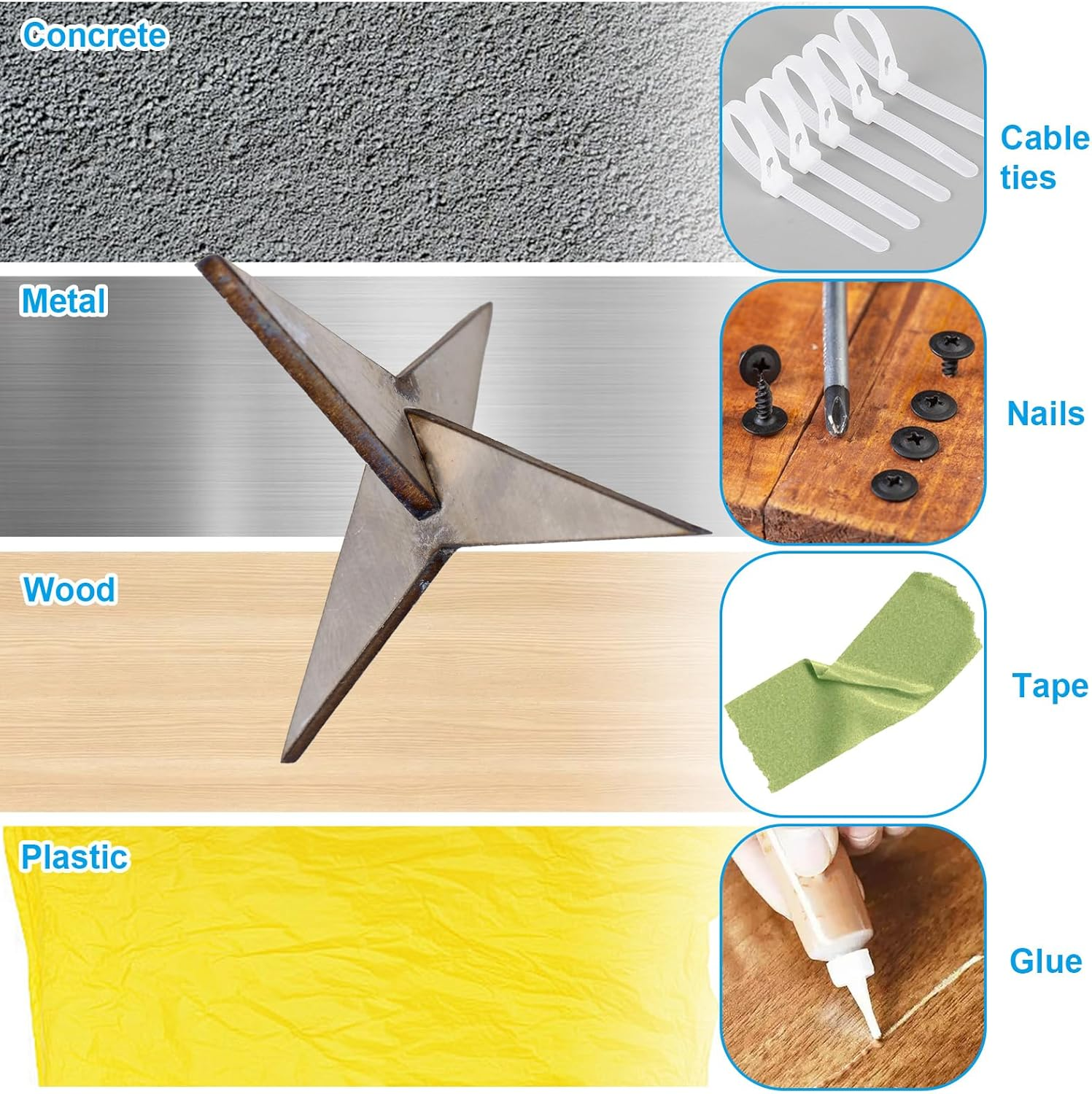 20Pcs anti Bird Spikes, Stainless Steel Caltrops Tire Puncture Spikes Bird Repellent Effective Territory Protection Tool for Roofs Fences & Ledges