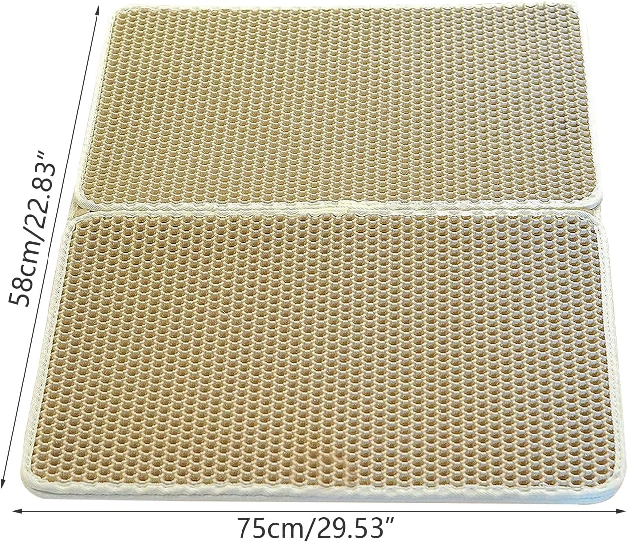 Premium Double Litter Mat, EVA Cat Litter Tray Mat, 58 X 75 Cm, Foldable Cat Litter Mat, Honeycomb Design Mat, Waterproof Double Layer Design, Honeycomb Mat image number 4