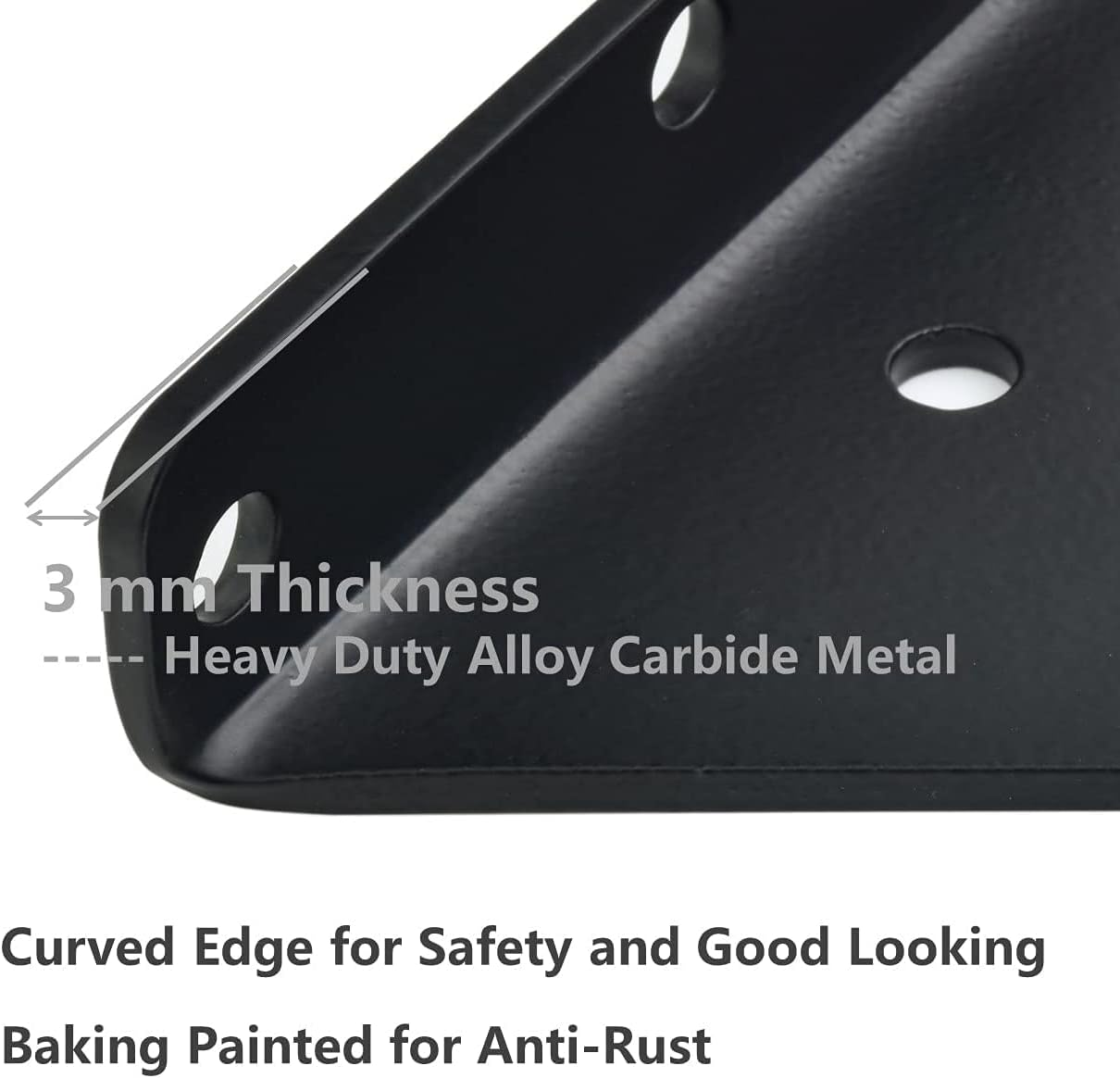 Halyuhn Floating Shelf Bracket 8 Pcs for Floating Wood Shelves, 4 X 3 Inches Black Floating Shelves Brackets with 2 Inches Anchor Screws, Shelf Brackets Set for Wood Shelf, Floating Shelf Hardware image number 6