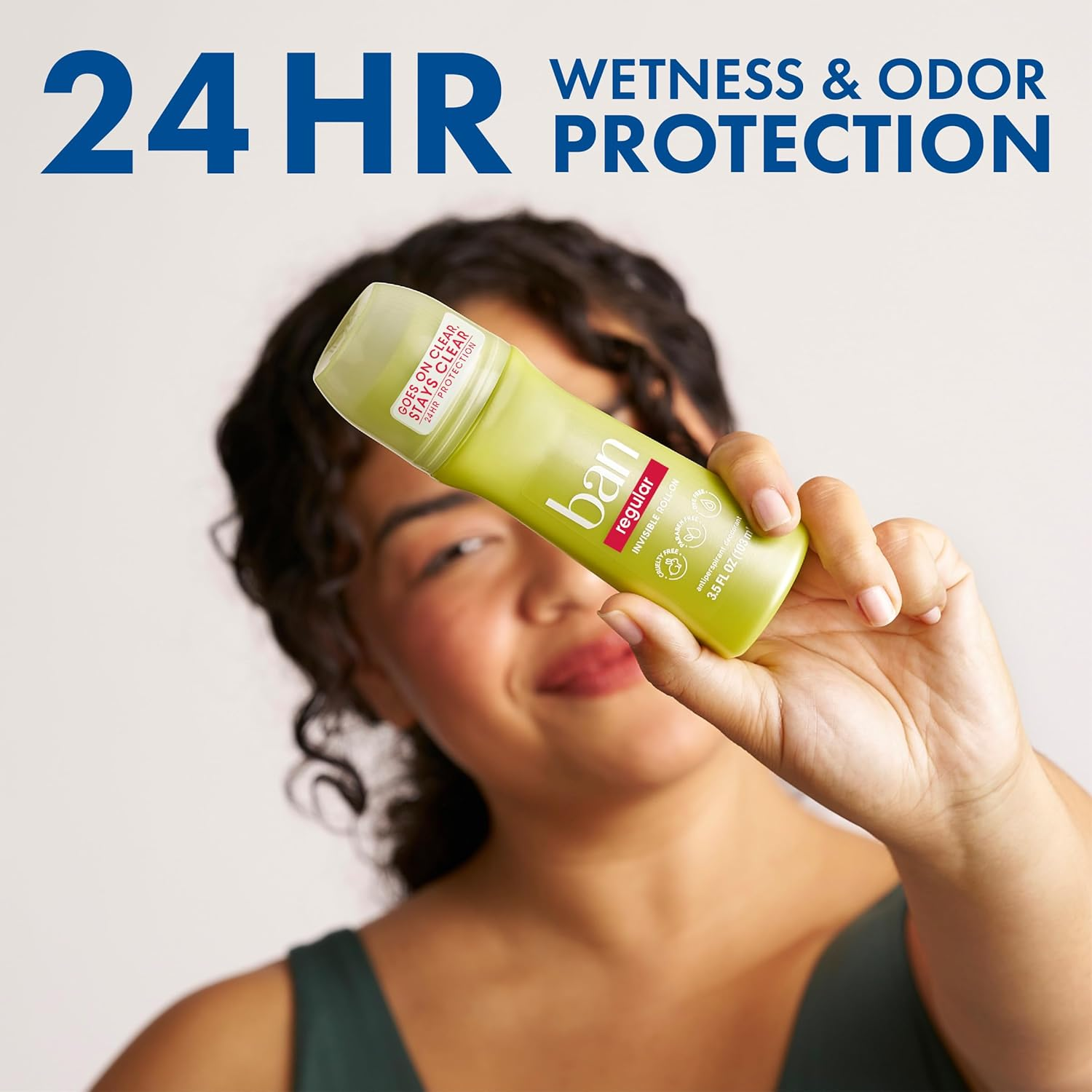 Ban Powder Fresh 24-Hour Invisible Antiperspirant, Roll-On Deodorant for Women and Men, Underarm Wetness Protection, with Odor-Fighting Ingredients, 3.5 Fl Oz (Pack of 4) image number 3