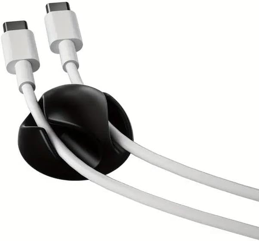 Cable Clips 6 Pack, Self Adhesive Cord Holder for Desk, Home, Office, Car Wire Organizer for Cable Management, Tidy USB Cables, Power Wires, Charging Cords, Audio Cables (White) image number 1