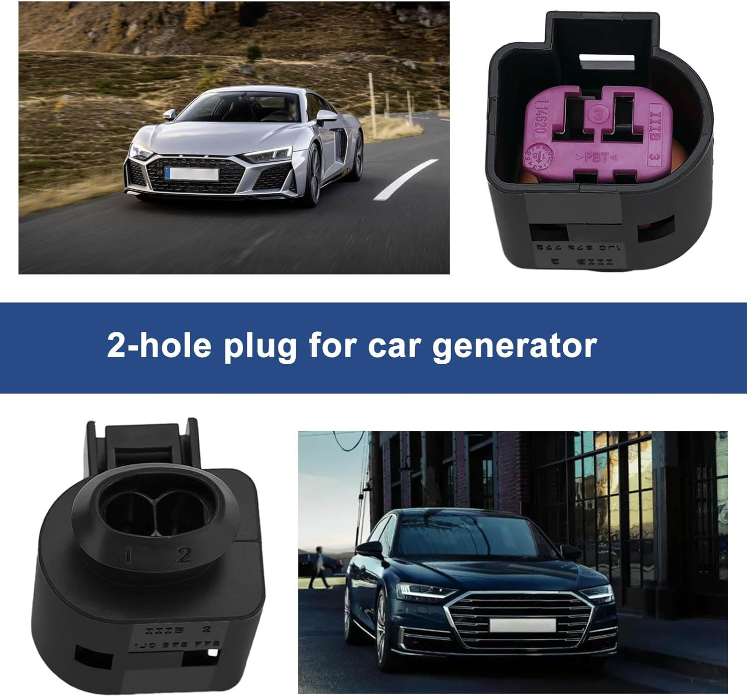 Ecsing 2 Set 2-Pin Sealed Female Repair Plug Connector 1J0973772 Alternator Compatible with Audi Compatible with VW Compatible with Seat Compatible with Sokda image number 3