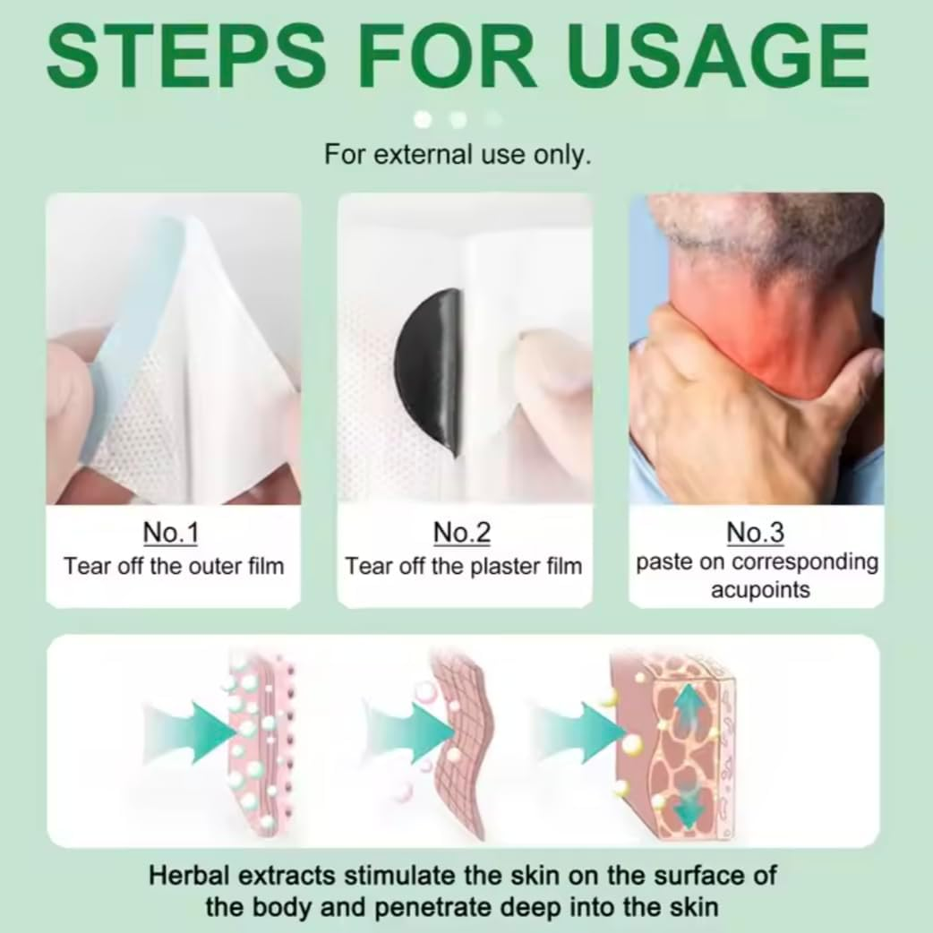 Herbal Cough Relief Patch &ndash; 100% Natural Extracts &ndash; Easy-To-Use, Skin-Friendly & Hypoallergenic &ndash; Gentle Support for Comfort &ndash; 6 Patches per Bag image number 4