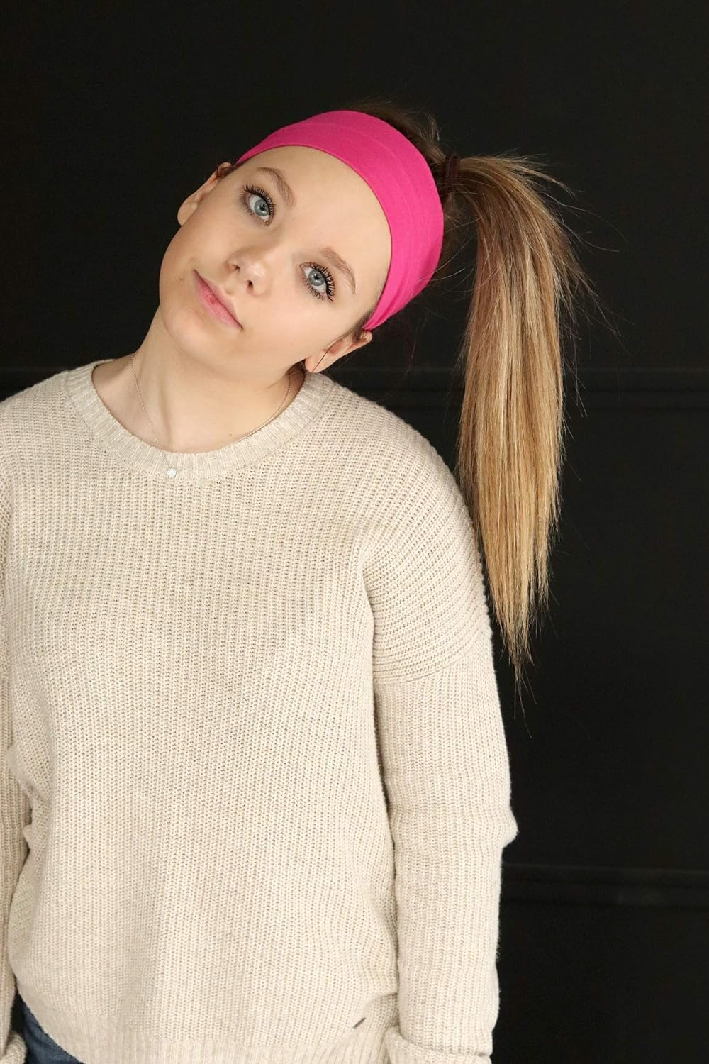 Headbands Tie on Headband for Women Men Running Athletic Hair Head Band Elastic Sports Sweat Basketball Sweatband Yoga Workout Sweatbands Adjustable Non-Slip Moisture Wicking image number 1