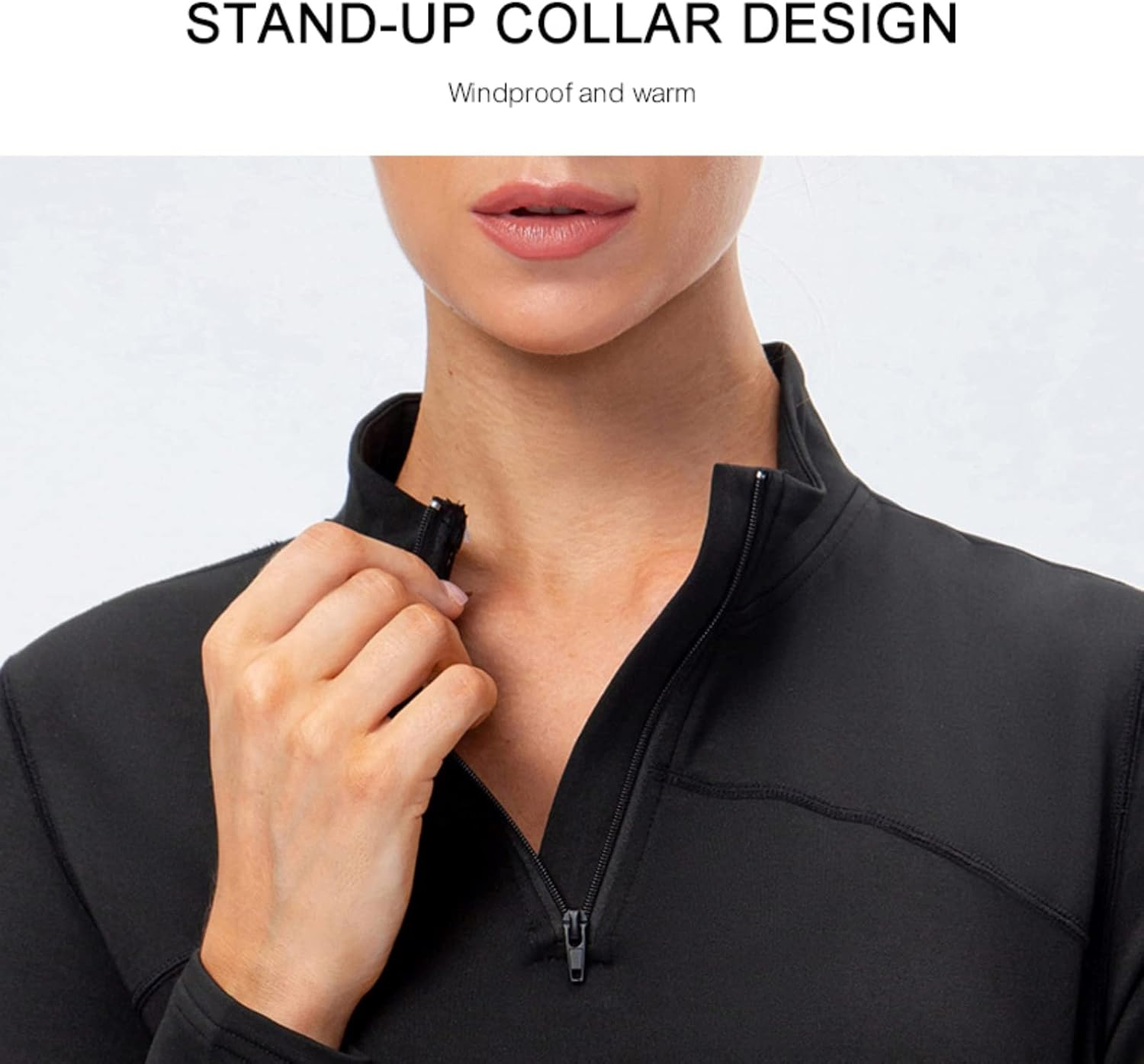 Blaward Women'S Thermal Fleece Running Shirt Long Sleeve Quarter Zip Pullover Jacket Winter Tops for Golf Ski Equestrian image number 6