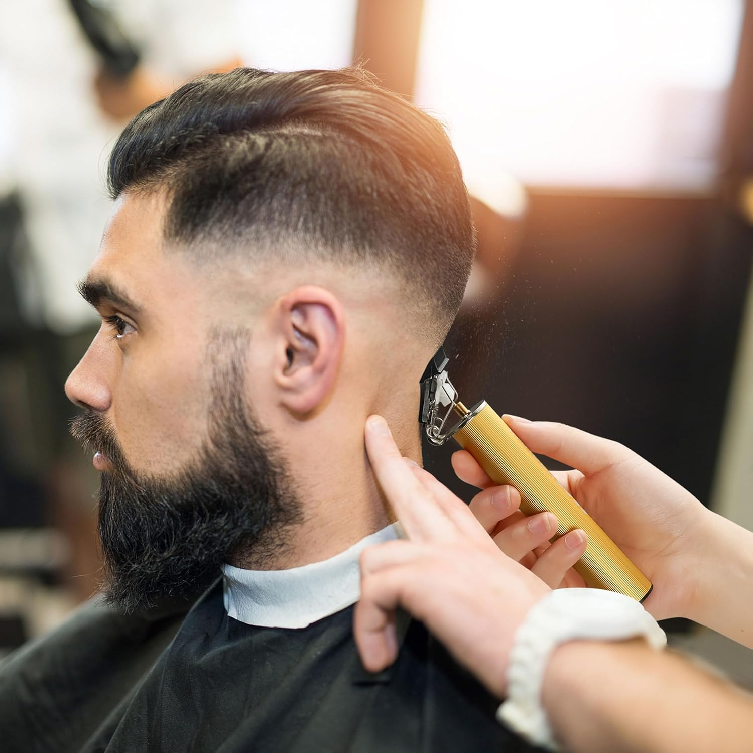 Barberboss Hair Trimmer for Men - Rechargeable Beard Trimmer with LED Display, 3 Speed Levels, Ceramic Blades, USB Charging, Waterproof image number 6