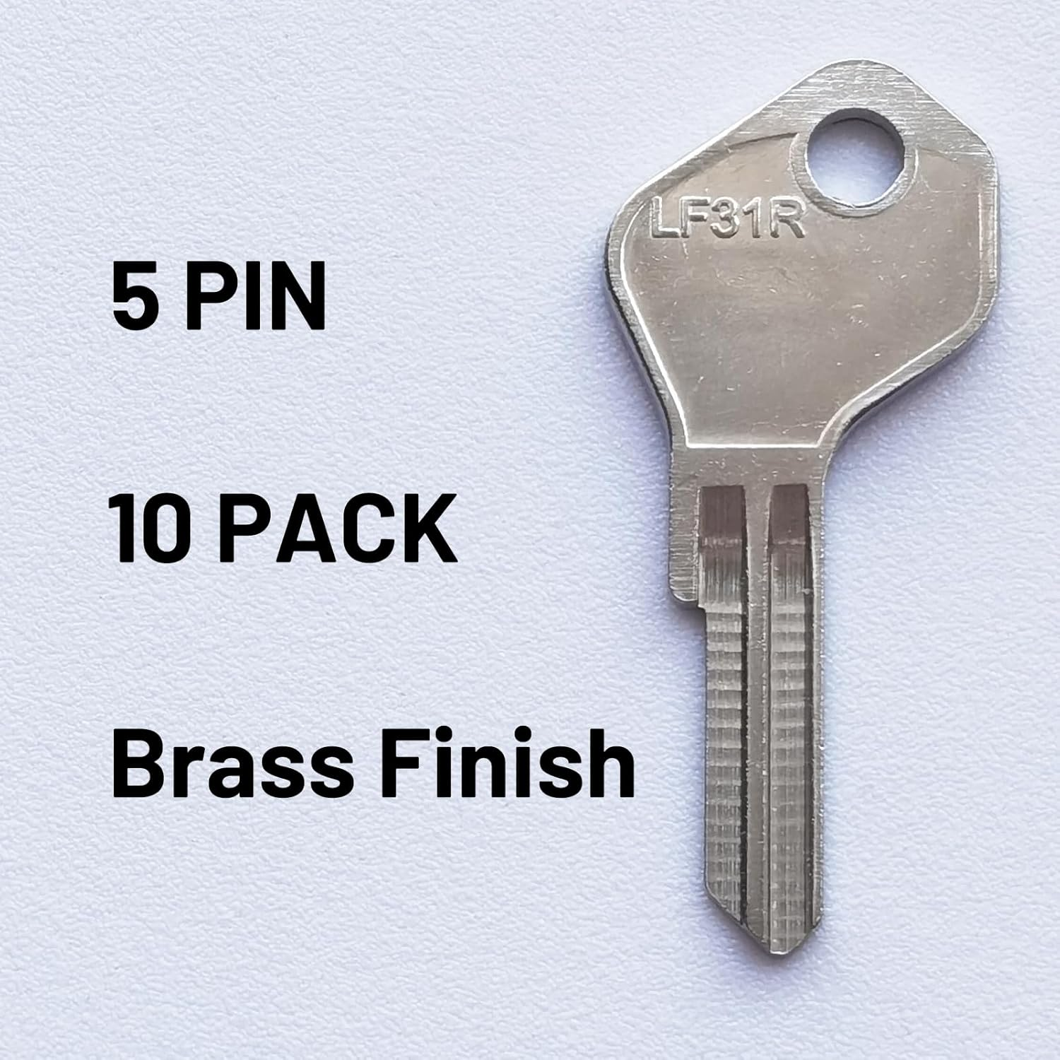 LF31R Key Blanks-5 PIN | Pack 10, Suit Lowe & Fletcher- Brass Silver image number 1