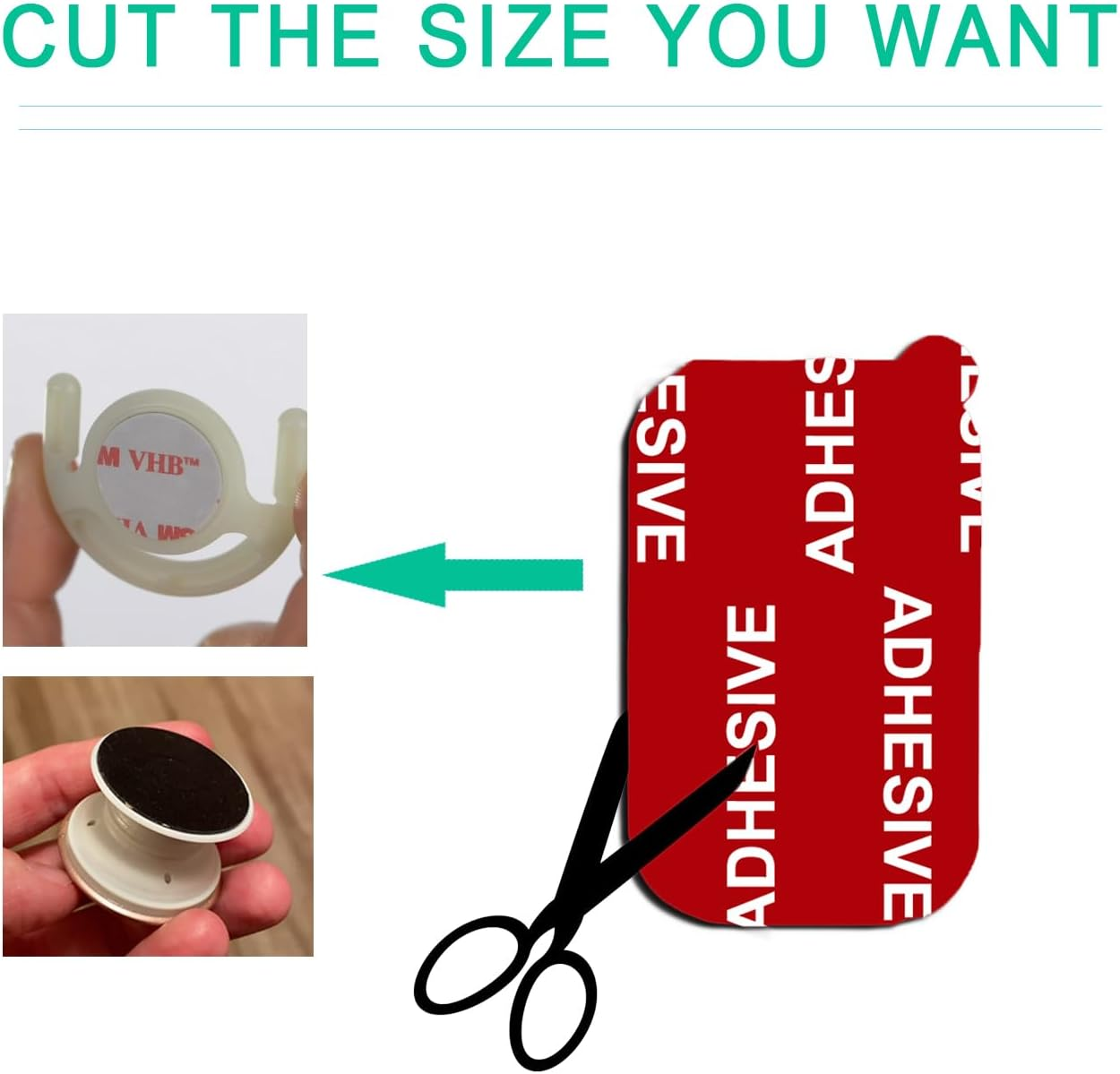 D.SKING 15 Pack Very High Bond Rectangle 3M Adhesive Adhesive Replacement Kit, Magnetic Car Dashboard Phone Mount Base Sticker Parts Double Sided 3M VHB Tape Adhesive Pads