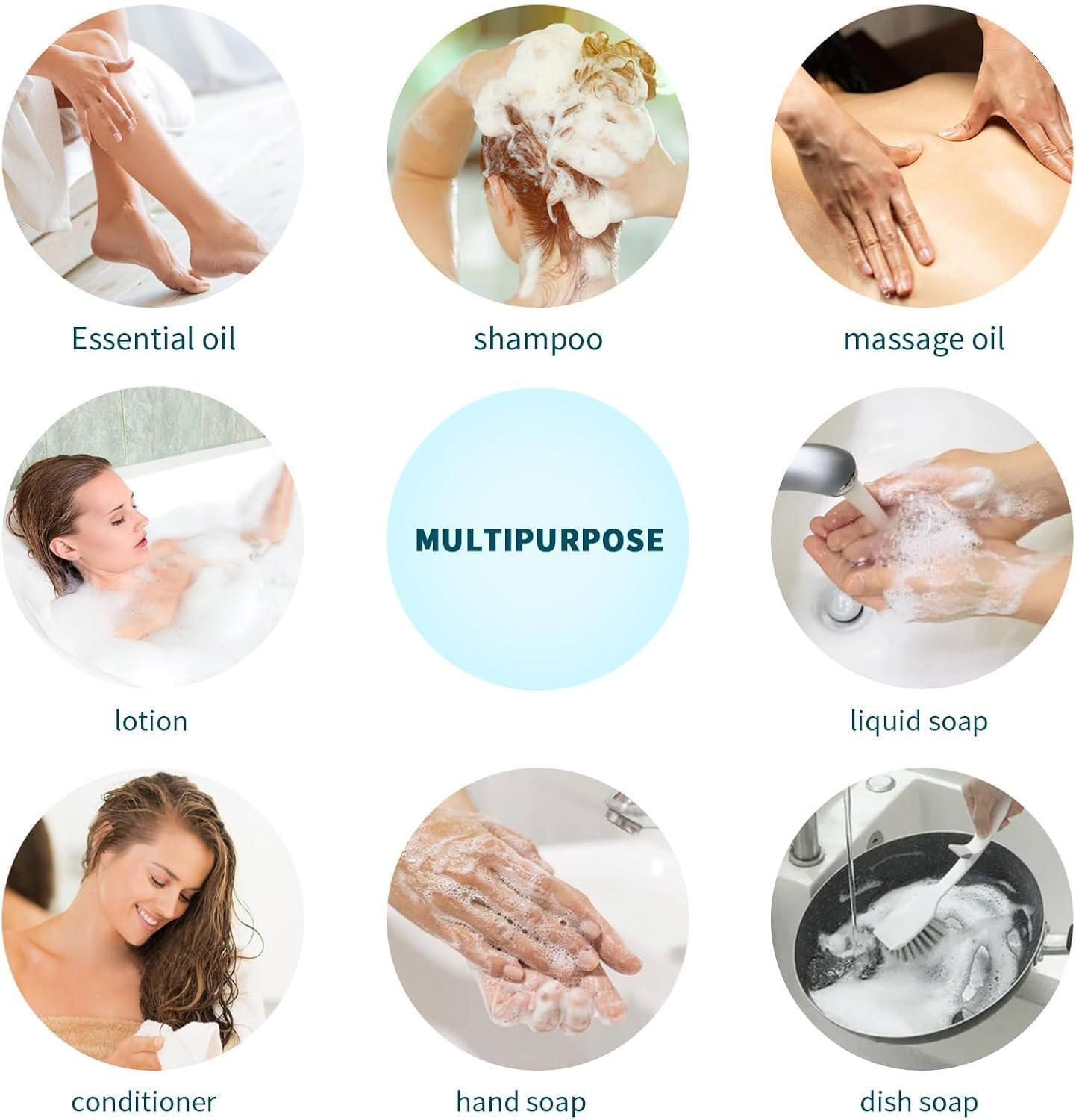 Empty Plastic Pump Bottles Dispenser,3 Pack 16Oz/500Ml Portable Clear Shampoo Lotion Hand Pump Bottle Durable,Clear Plastic Pump Bottle Dispenser,Empty Reusable Plastic Lotion Pump Bottle image number 5