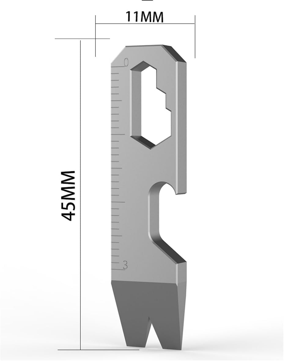 Hamans EDC Pocket Pry Bar Keychain Multi Tool, Titanium Pry Bar, Small EDC Pry Bar for Keychains