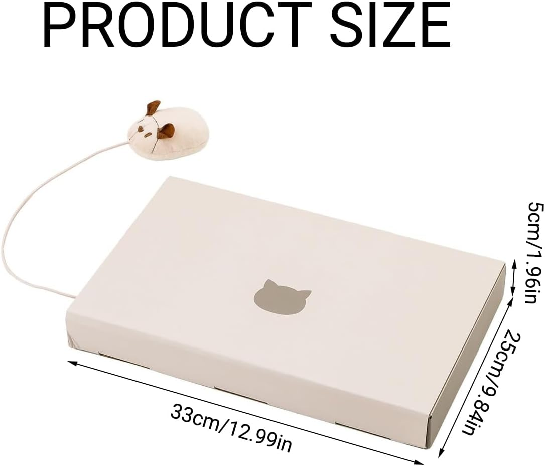 AIMALL Colorful Laptop Cat Scratching Board, Durable Corrugated Paper with Hanging Mouse Toy and Bell Balls, Interactive Cat Claw Board for Play and Furniture Protection image number 1