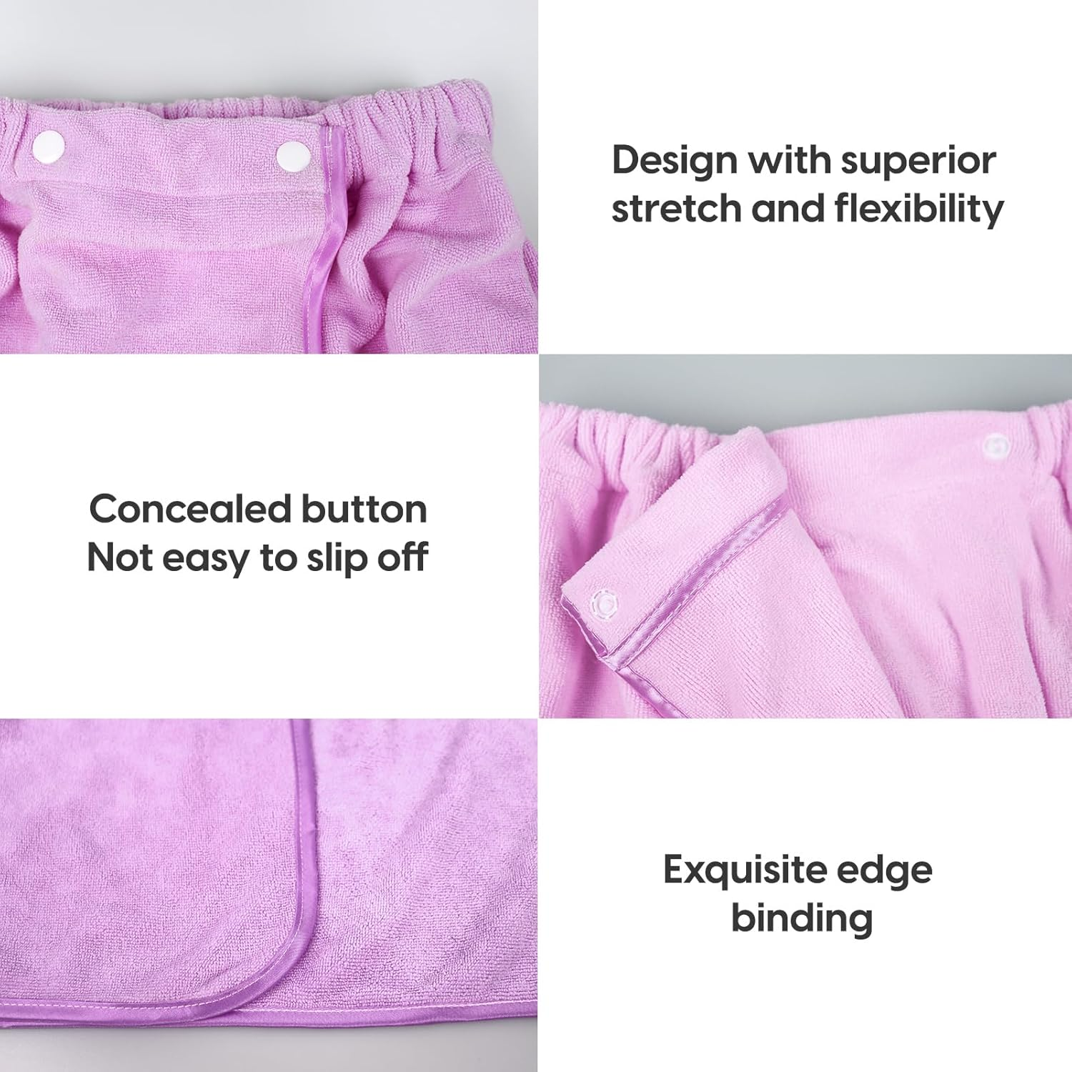 GEN'C B&Eacute;AUTY Spa Towel Wrap Microfiber Bathrobe Adjustable Shower Towel Wrap for Women 31.5''X55.2'' (Pink)