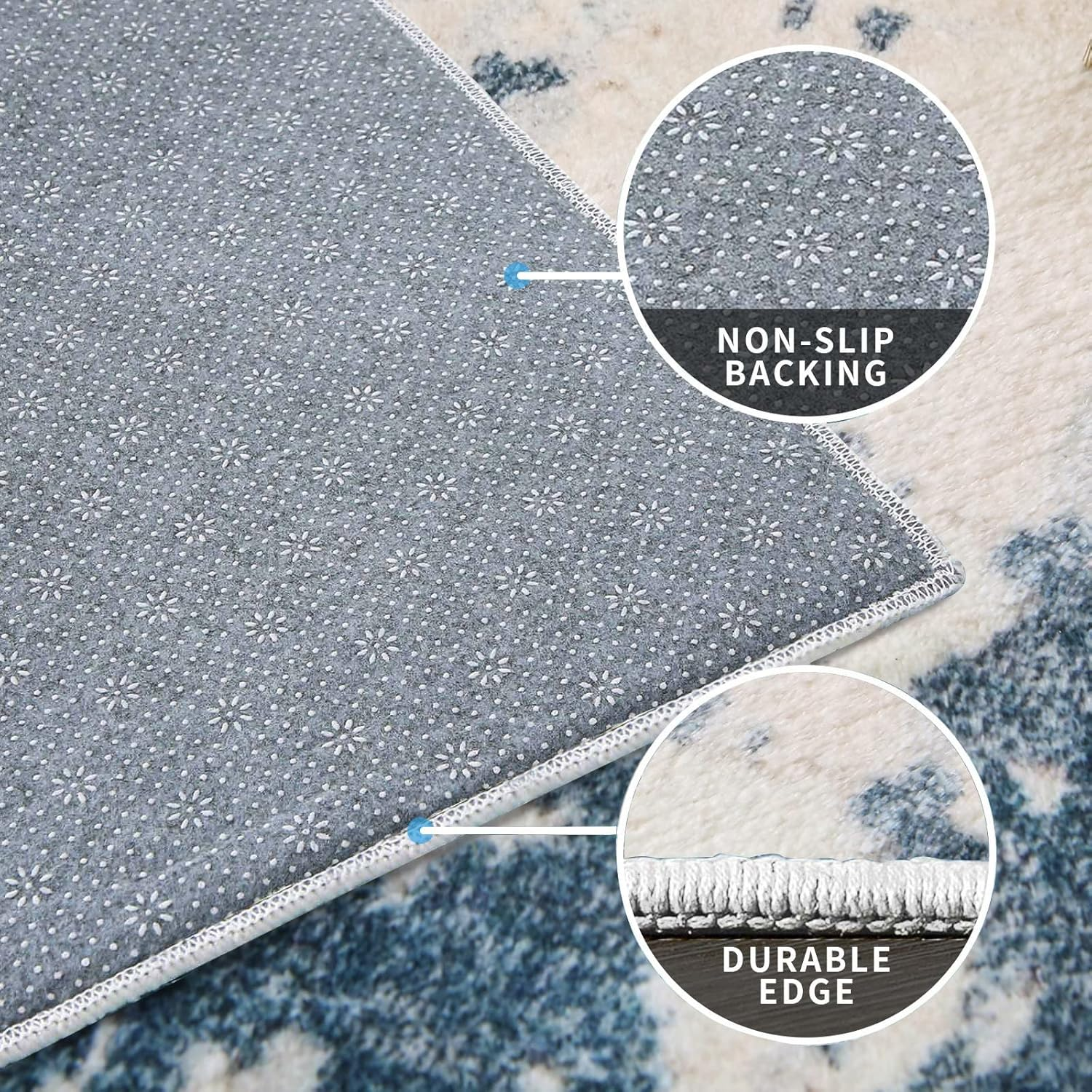 Asiinnsy Mordern Abstract Rug Soft Washable Carpet Non-Slip Area Rug for Living Room Bedroom Indoor Home Decor Medium Pile Floor Mat (Abstract Blue, 120 * 160Cm) image number 6