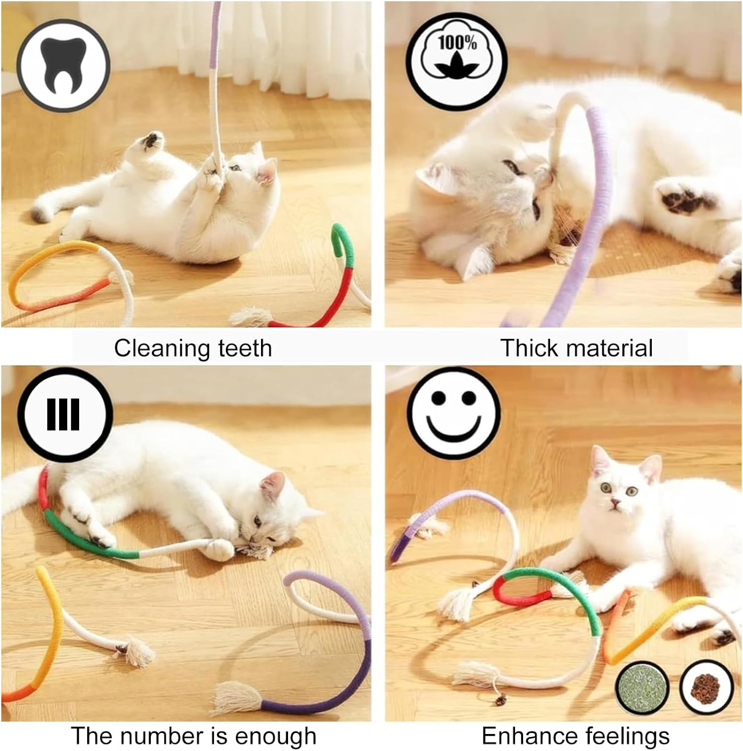 Aikeis 3 Pack Cat Toys Interactive Toy Pet Rope Toy Pet Rope Toy Cat Interactive Toy Rope image number 5